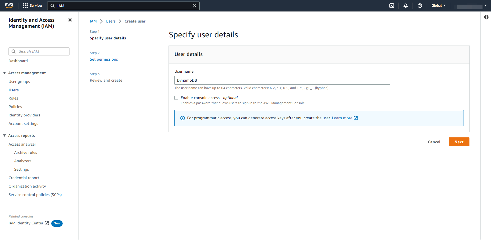 How to Connect Amazon DynamoDB as Data Destination |  Connection setup