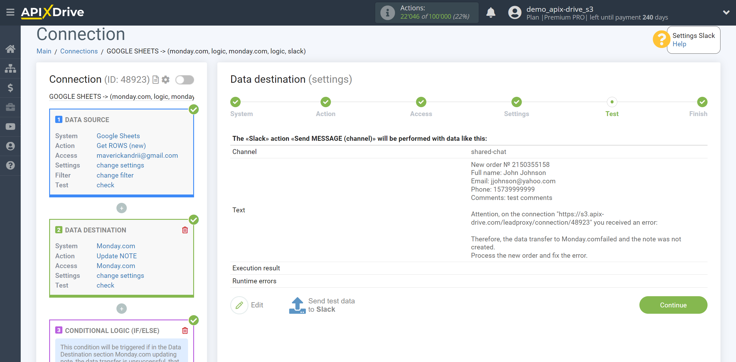 How to setup Monday.com Update Note / Create Note | Test data