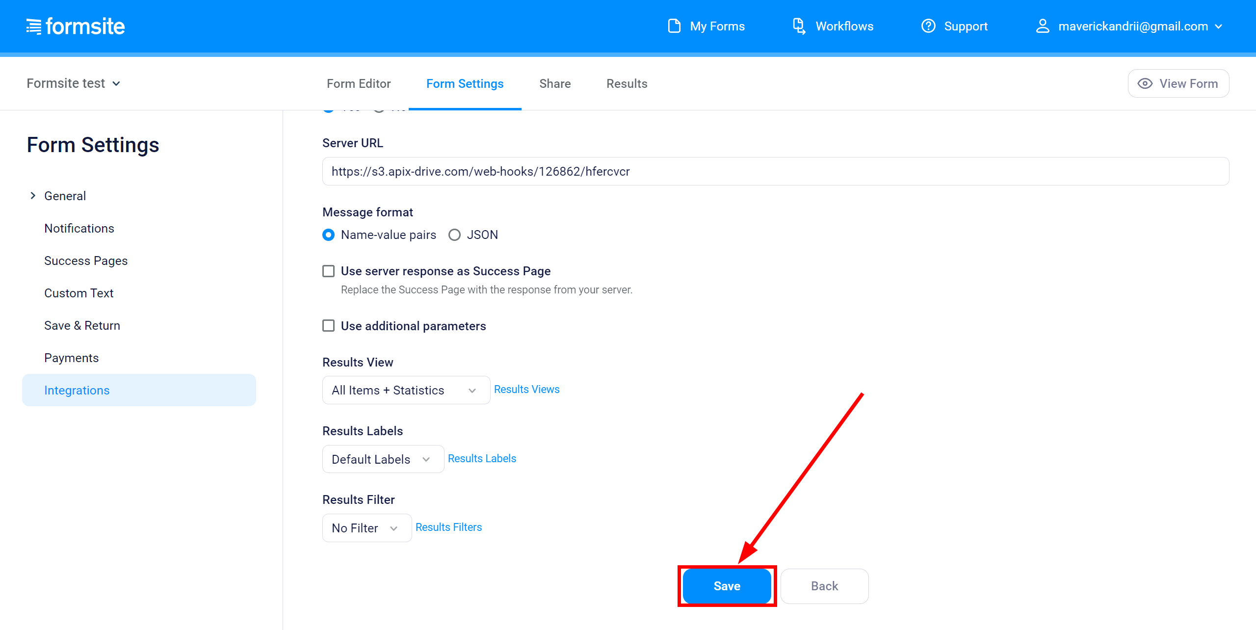 How to Connect Formsite as Data Source | Webhook Setup