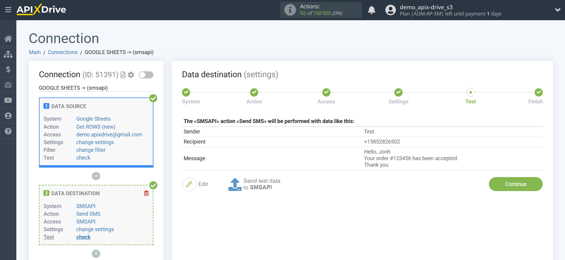 How to Connect SMSAPI as Data Destination | Data Test How to Connect SMSAPI as Data Destination | Data Test