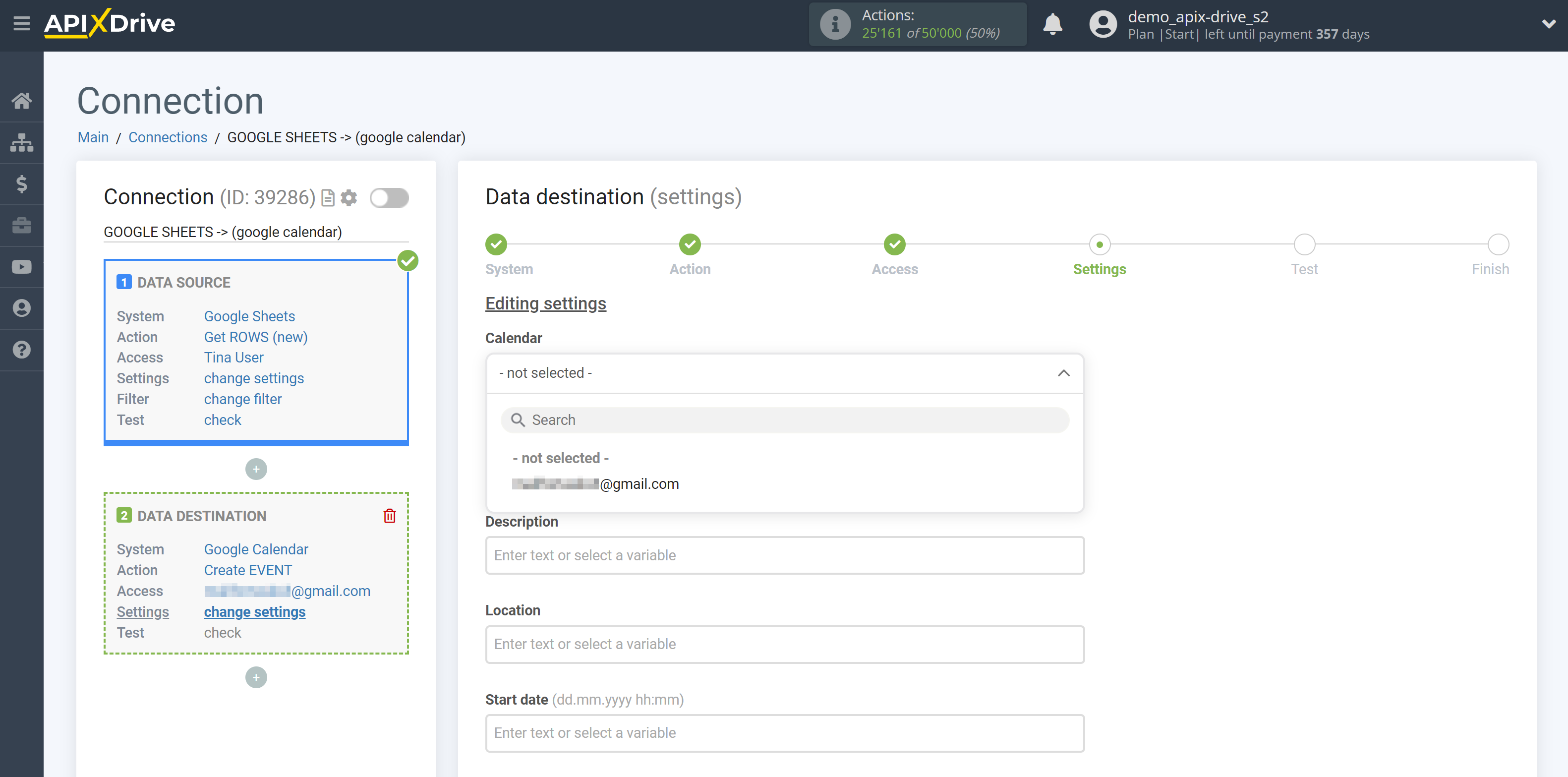 How to Connect Google Calendar as Data Destination |&nbsp;Assigning Fields &nbsp;