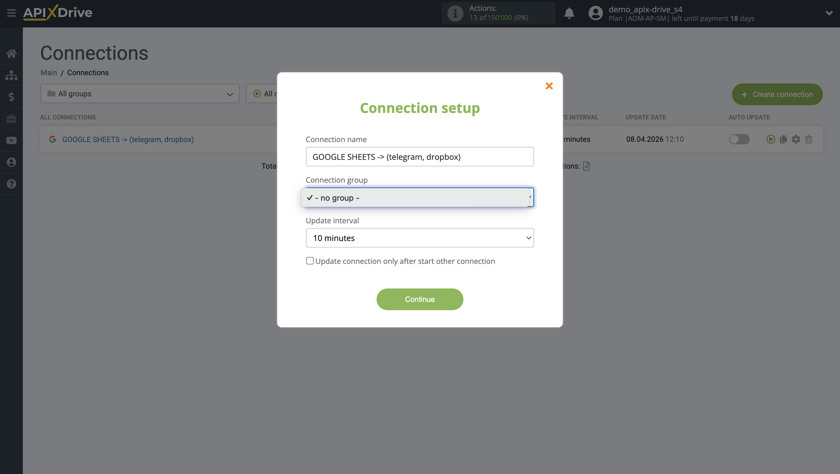 Telegram File Upload Settings to Dropbox | Update priority