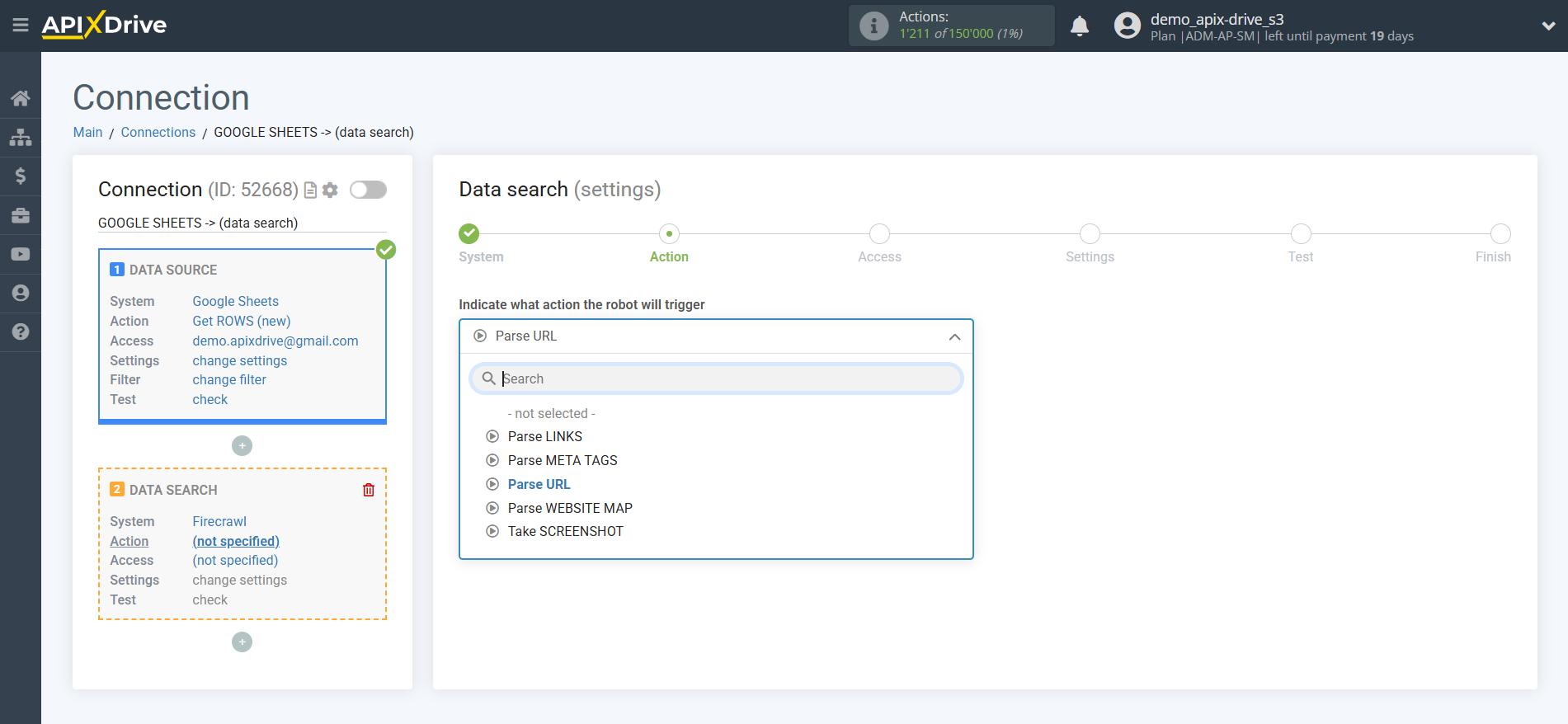 How to Connect Firecrawl as Data Search | Action selection How to Connect Firecrawl as Data Search | Action selection