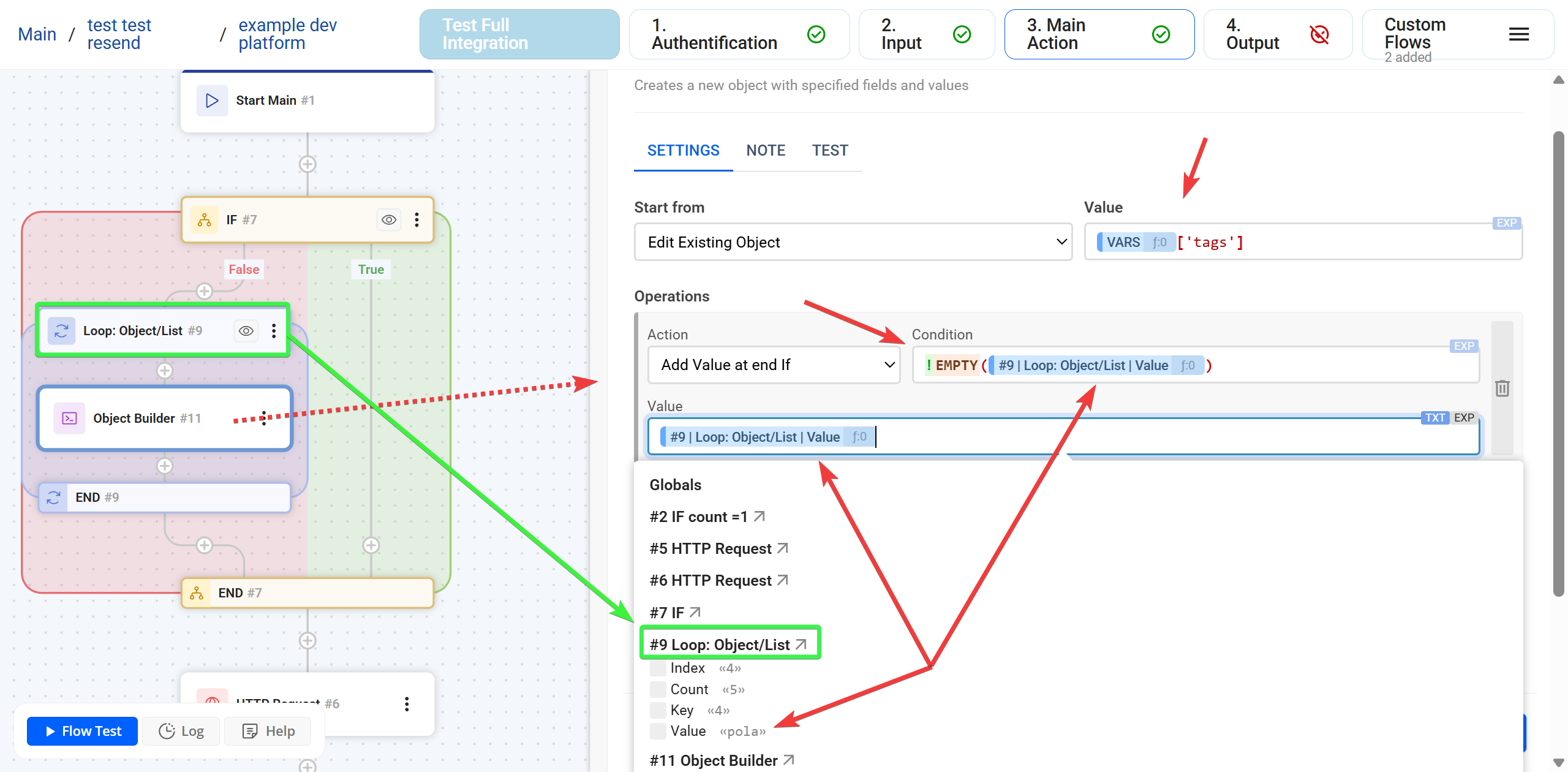 IF |&nbsp;Приклад IF + Loop + Object Builder