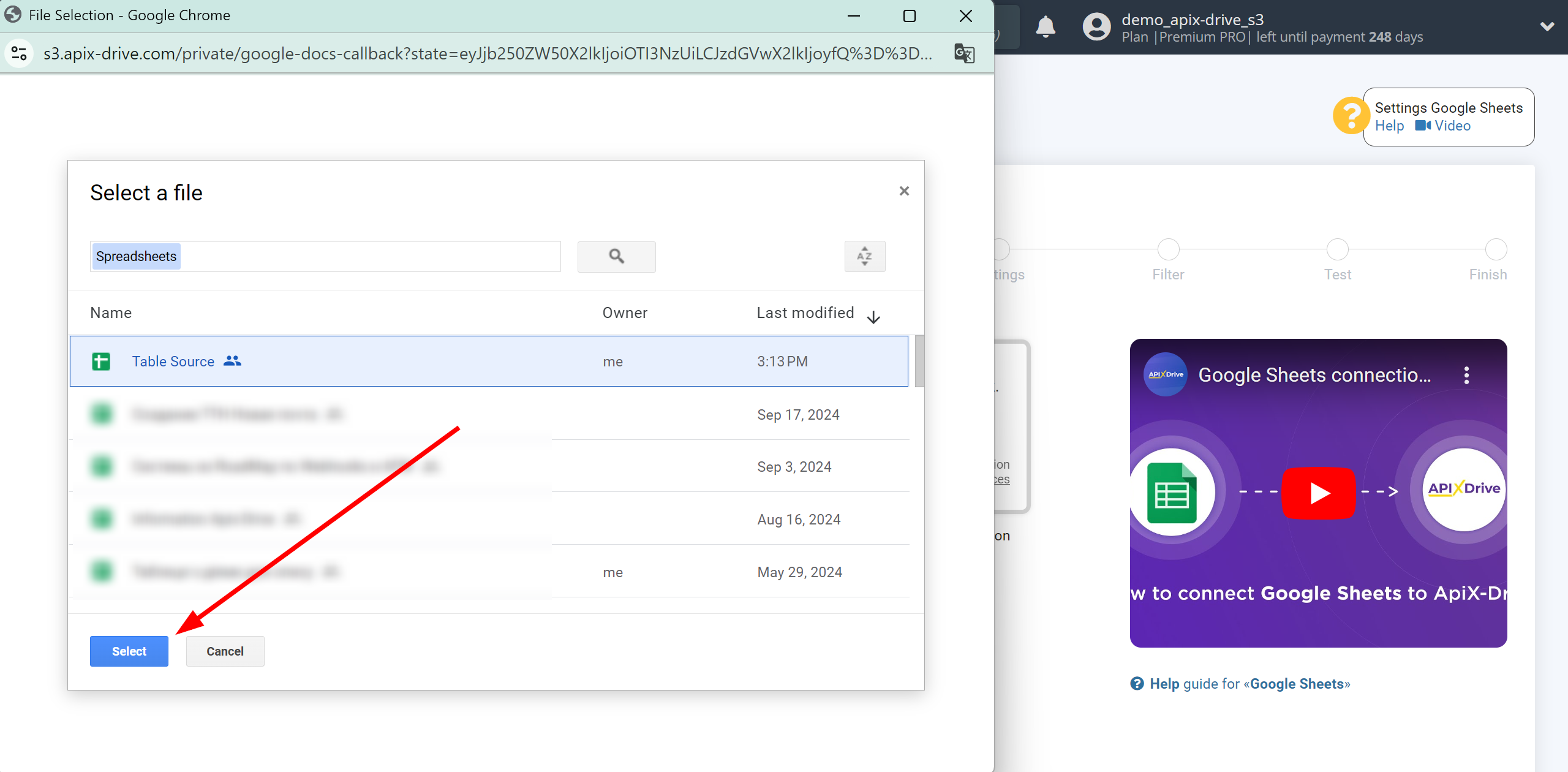 How to setup Todoist Update Task / Create Task | Table selection