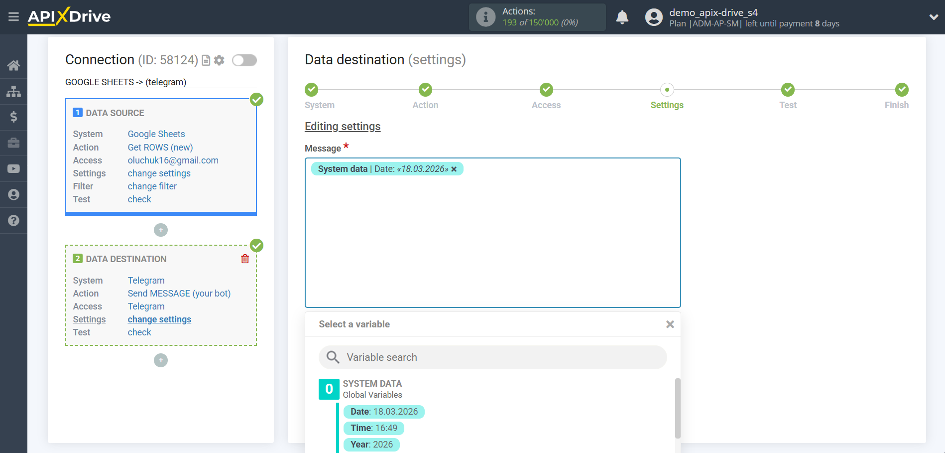 How to Connect Telegram as Data Destination | Assigning Field