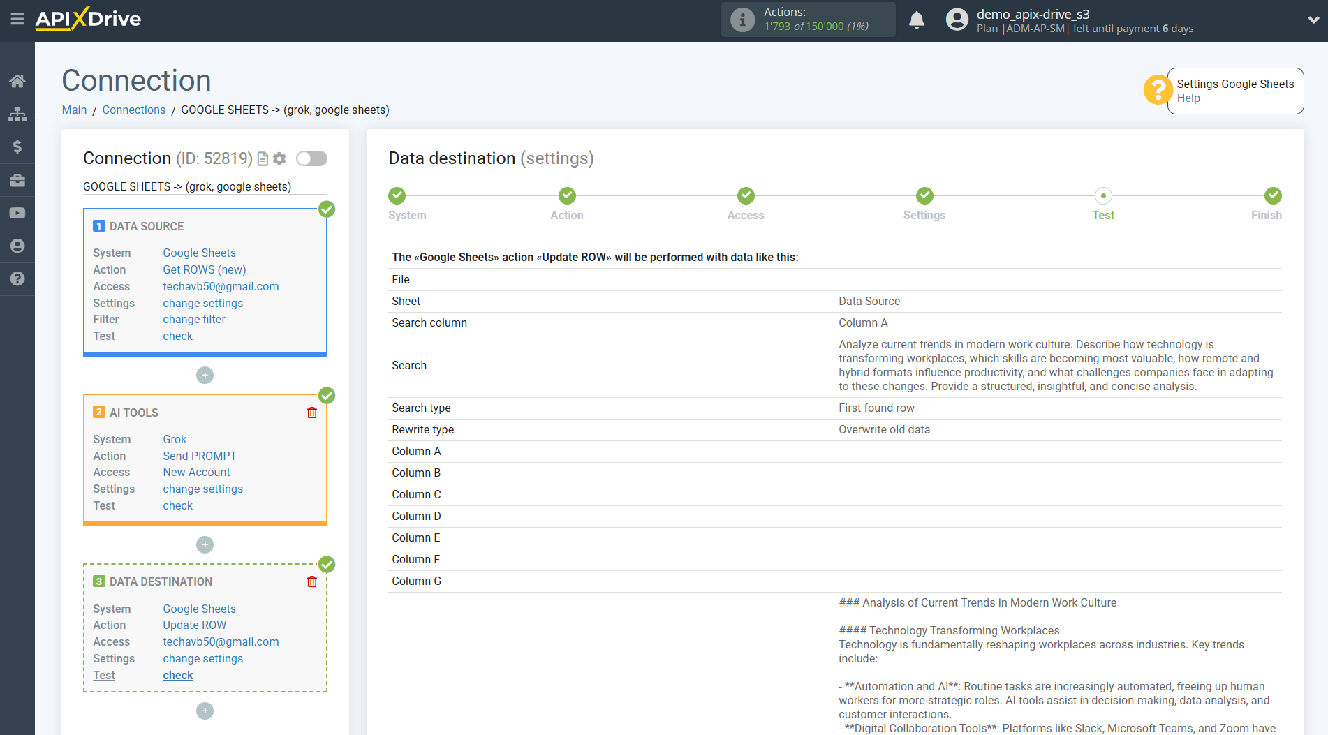 Setting up Grok in Google Sheets | Test Data