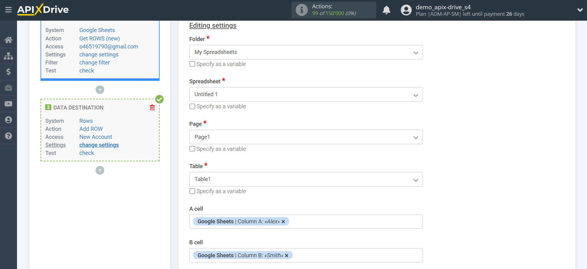 How to Connect Rows as Data Destination | Assigning fields How to Connect Rows as Data Destination | Assigning fields
