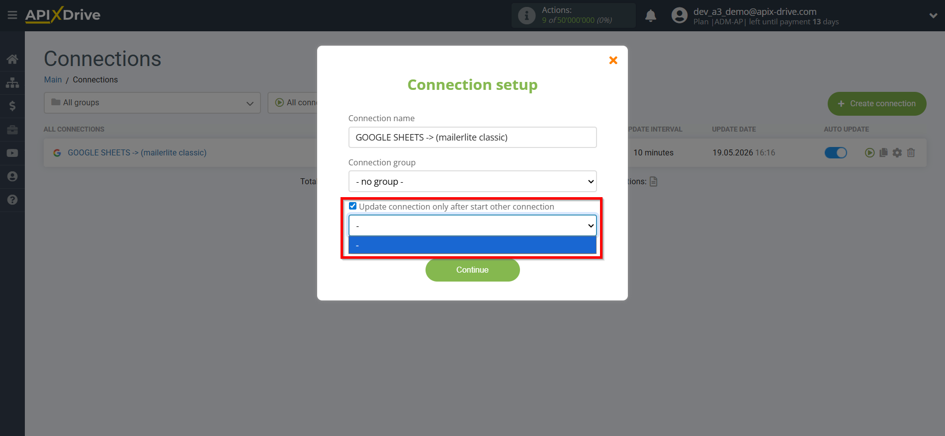 How to Connect MailerLite Classic as Data Destination | Update priority