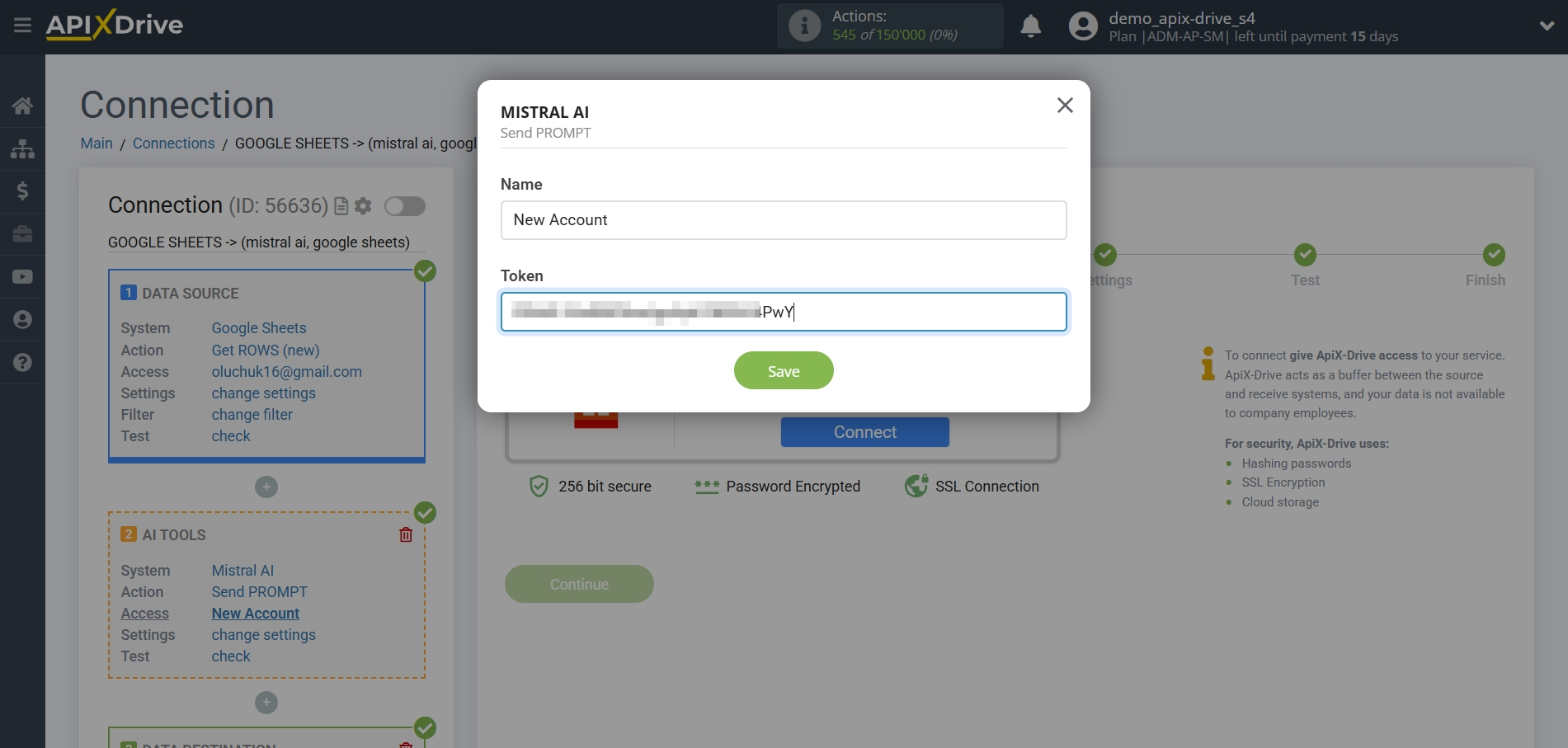 Setting Up Mistral AI in Google Sheets | Saving Your Account