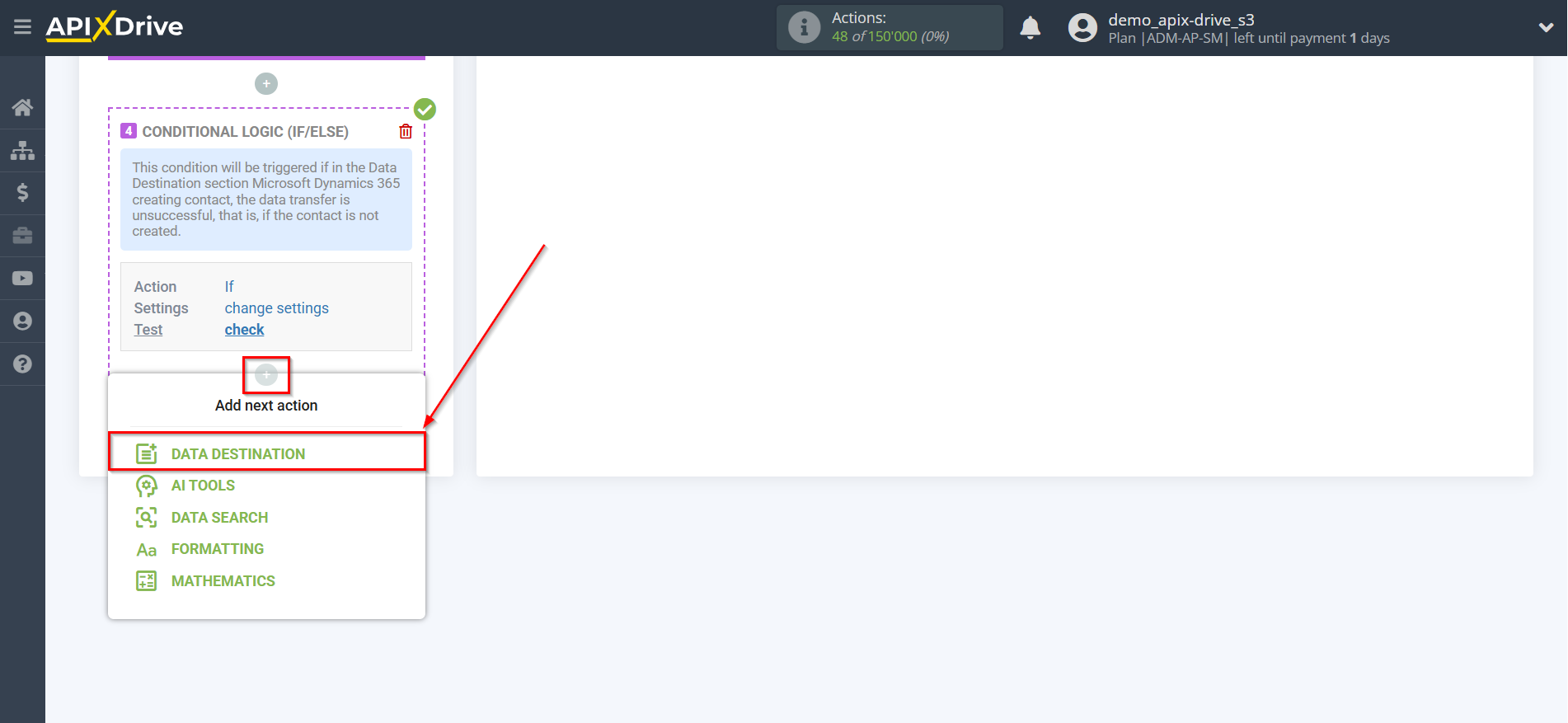 How to setup Microsoft Dynamics 365 Update Contact / Create Contact | Start setting up Slack Data Destination inside the Logic section How to setup Microsoft Dynamics 365 Update Contact / Create Contact | Start setting up Slack Data Destination inside the Logic section