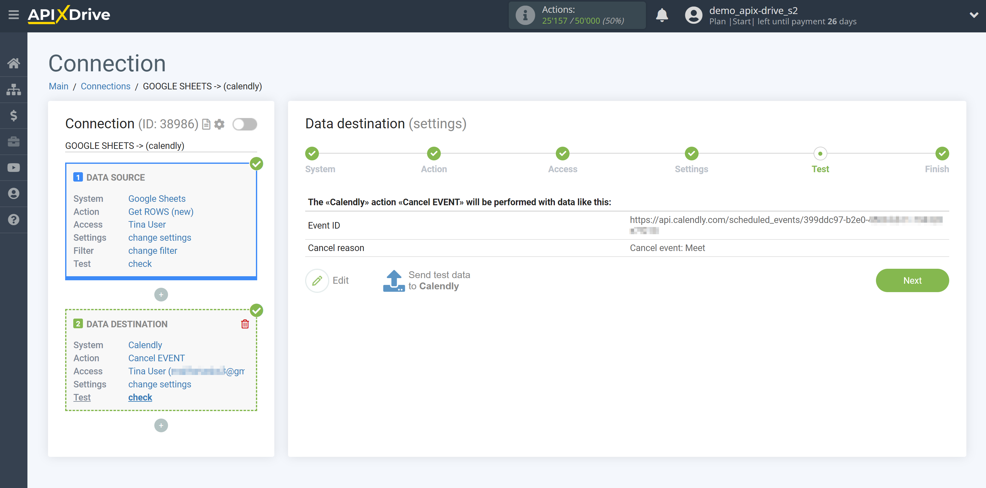 How to Connect Calendly as Data Destination | Data Test