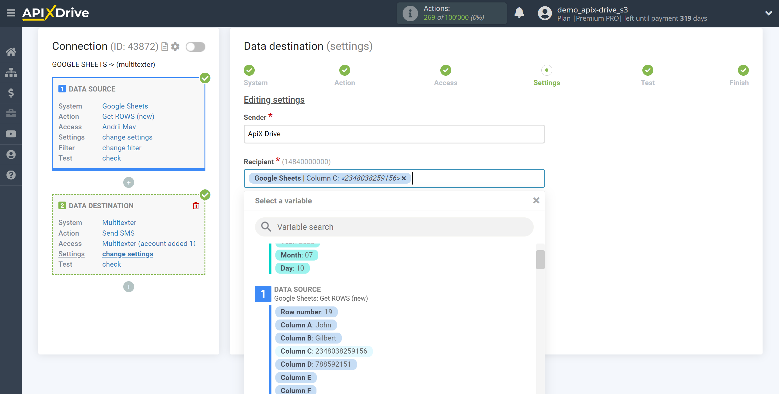 How to Connect Multitexter as Data Destination | Assigning Fields