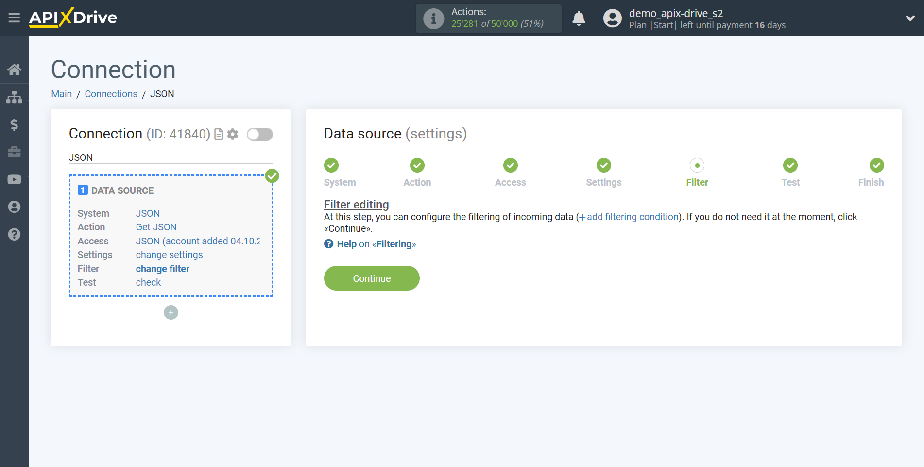 How to Connect JSON as Data Source | Data filter