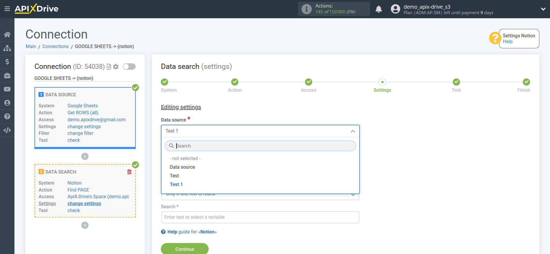 Setting up an Notion Item Search in Google Sheets | Assigning fields