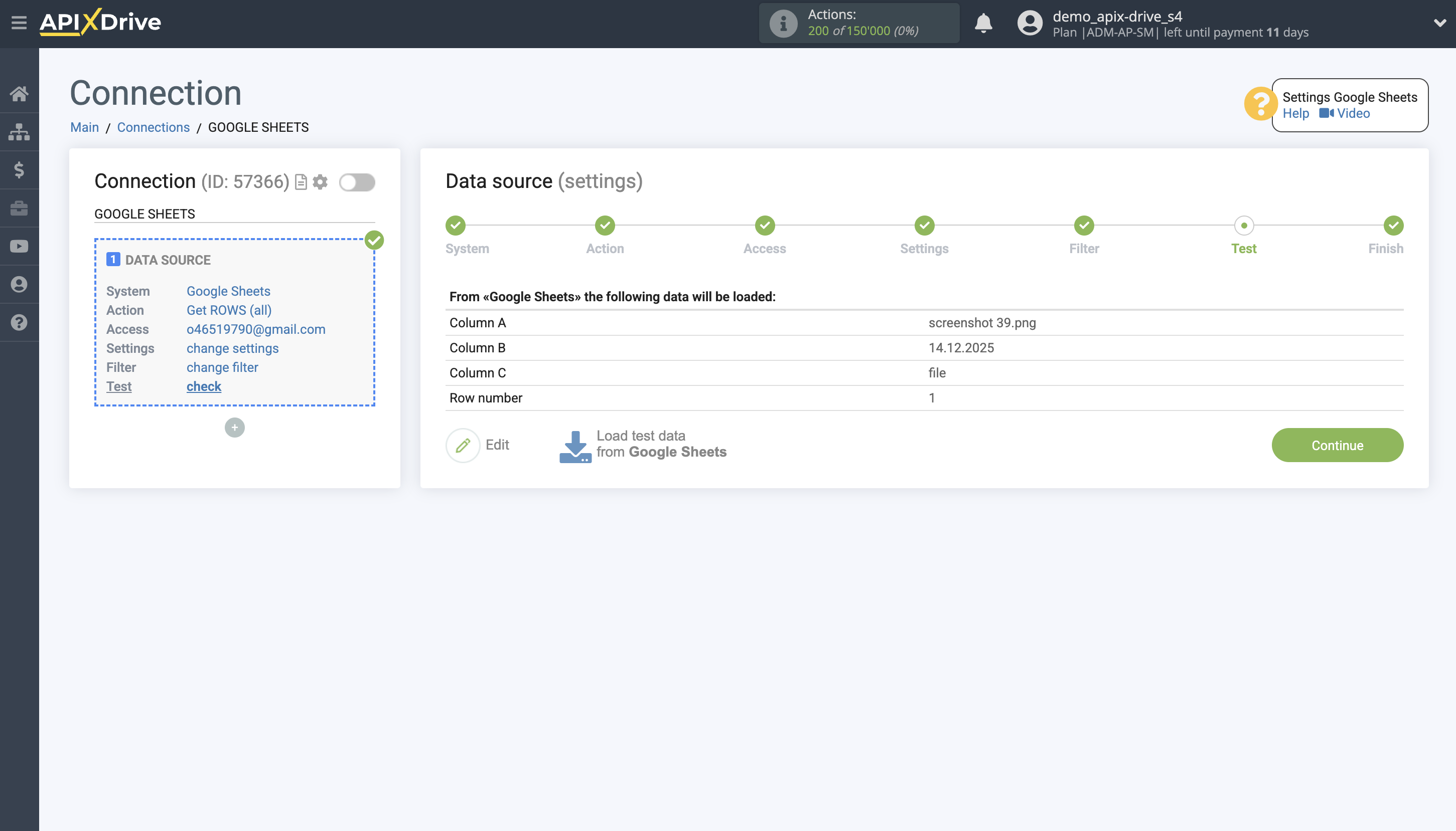 Setting up Dropbox Contact Search in Google Sheets | Test data