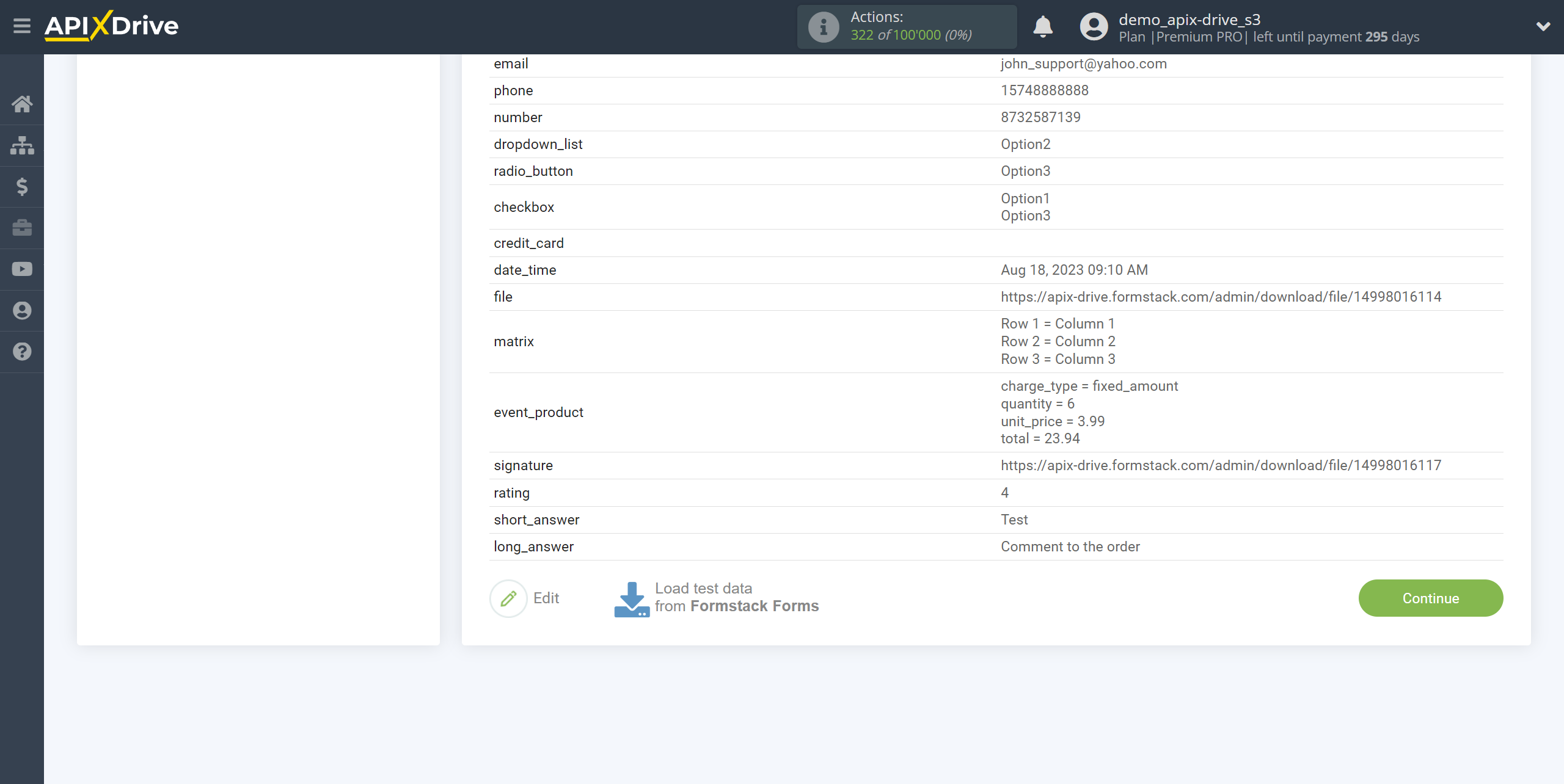 How to Connect Formstack Forms as Data Source | Test Data