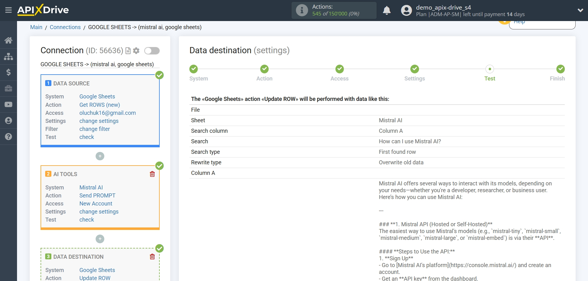 Setting Up Mistral AI in Google Sheets | Test Data