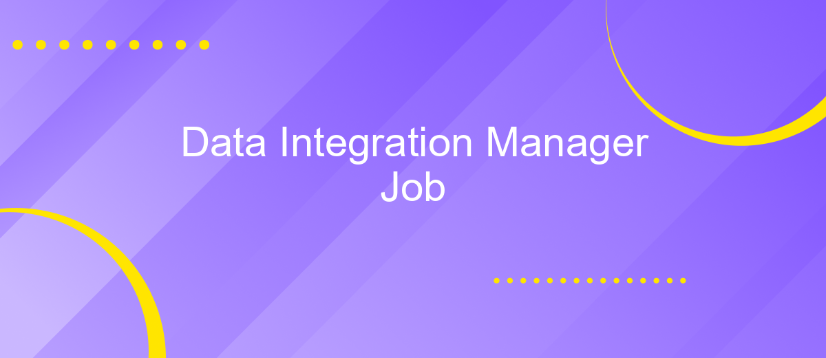 Data Integration Manager Job