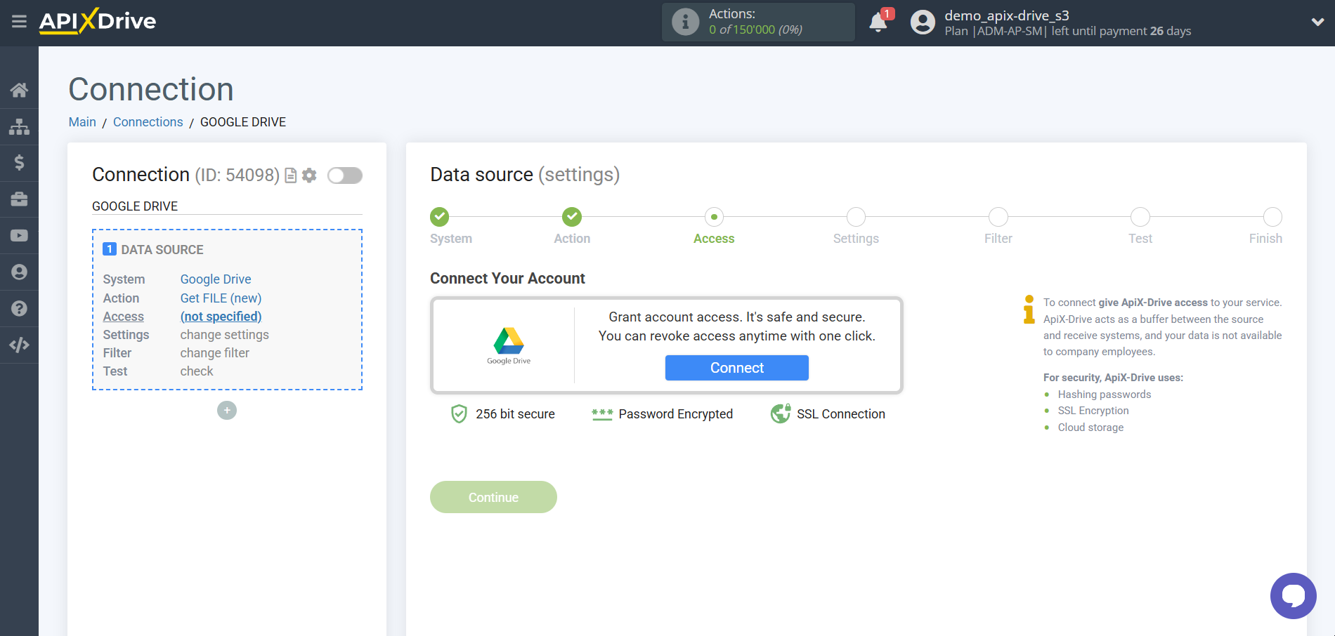 How to Connect&nbsp;Google Drive as Data Source | Account connection