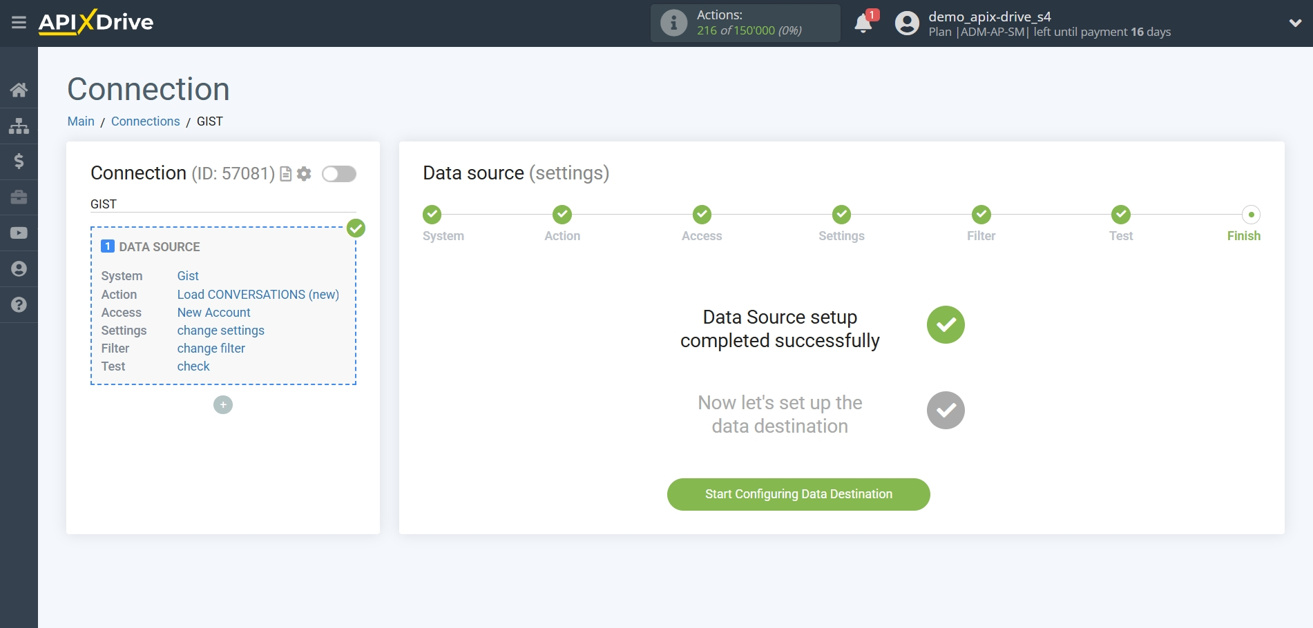 How to Connect Gist as Data Source | Go to the Data Destination setup How to Connect Gist as Data Source | Go to the Data Destination setup