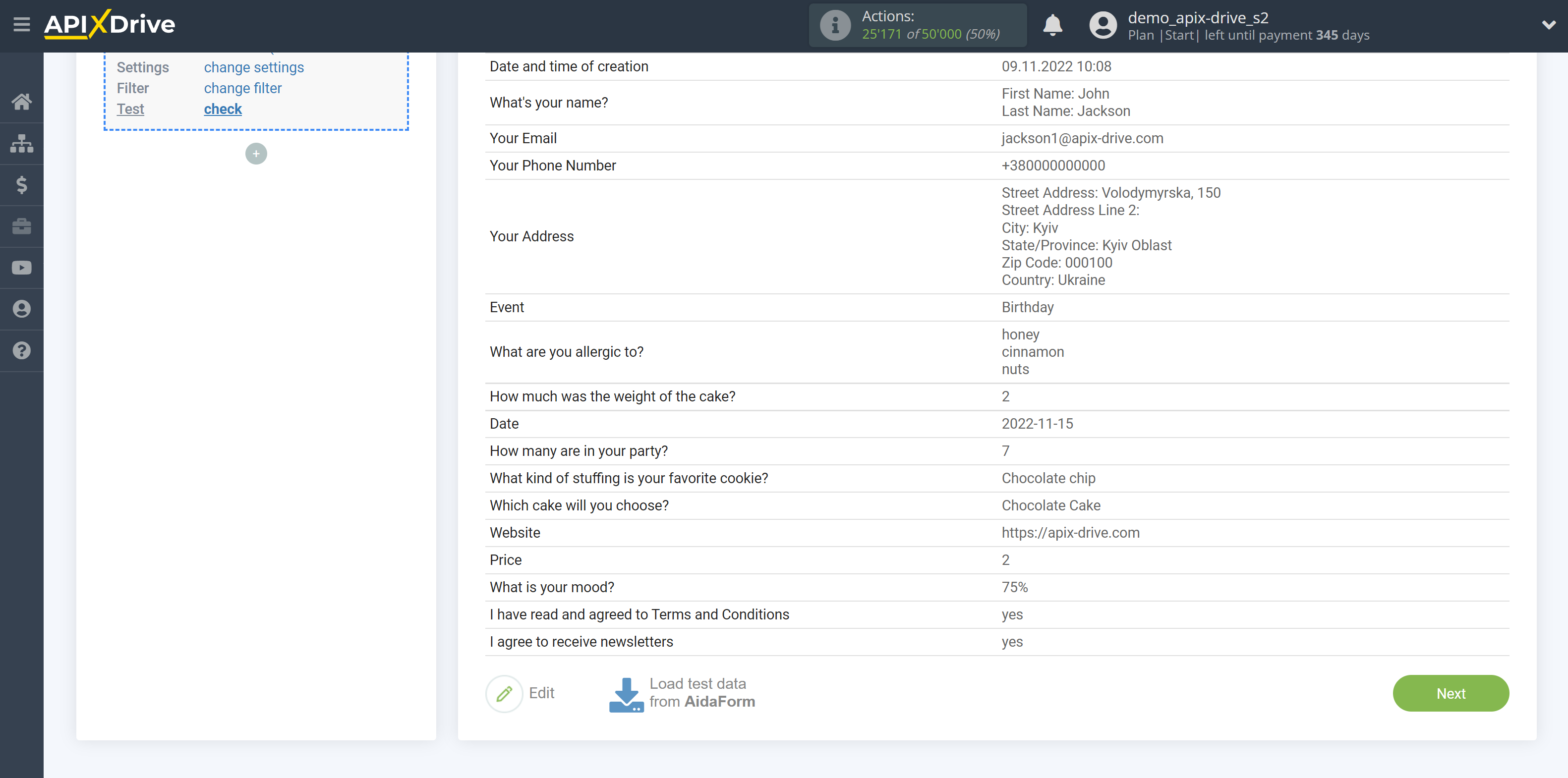 How to Connect AidaForm as Data Source | Data Test