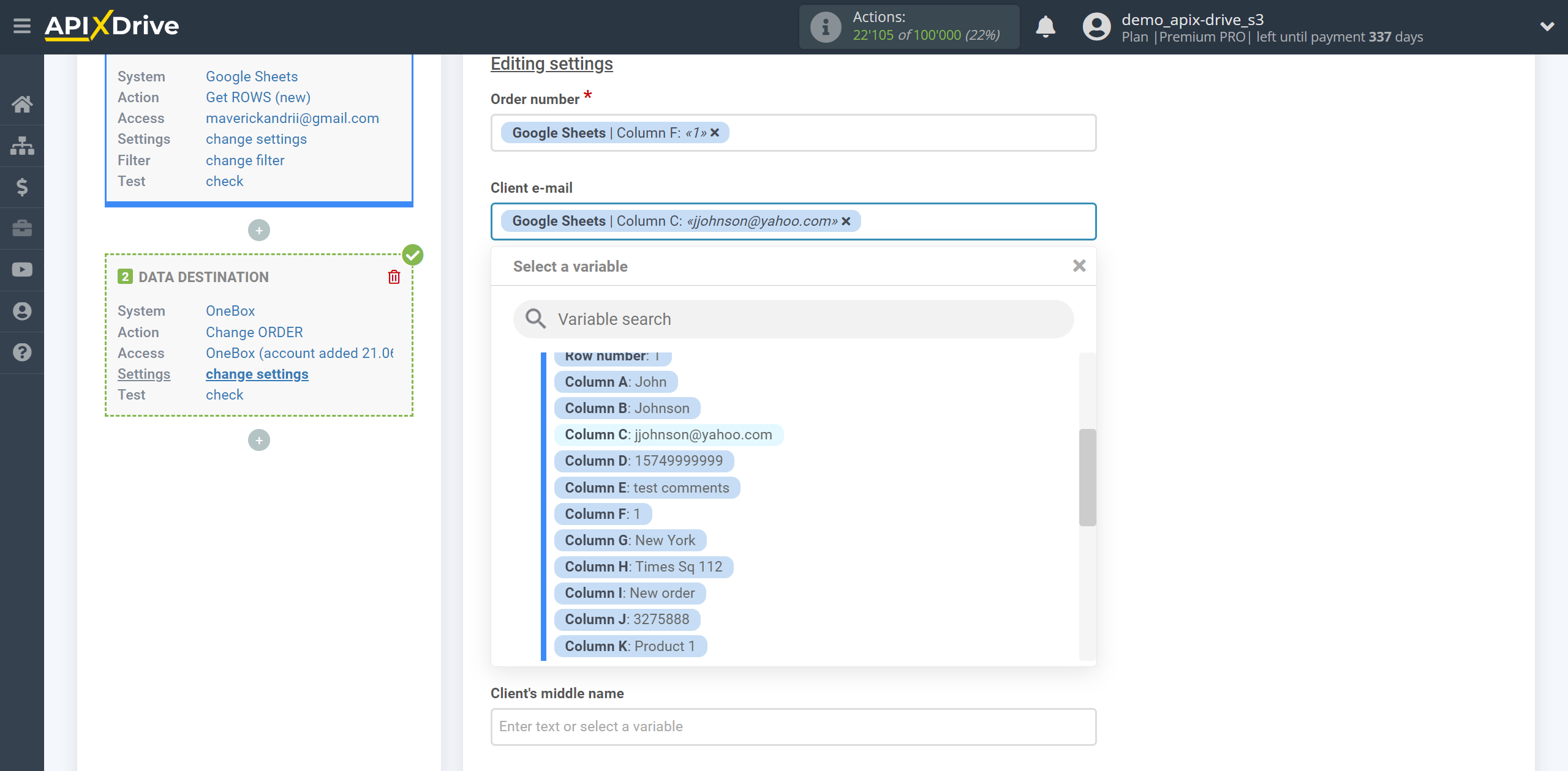 How to setup OneBox Change Order / Create Order | Assigning Fields