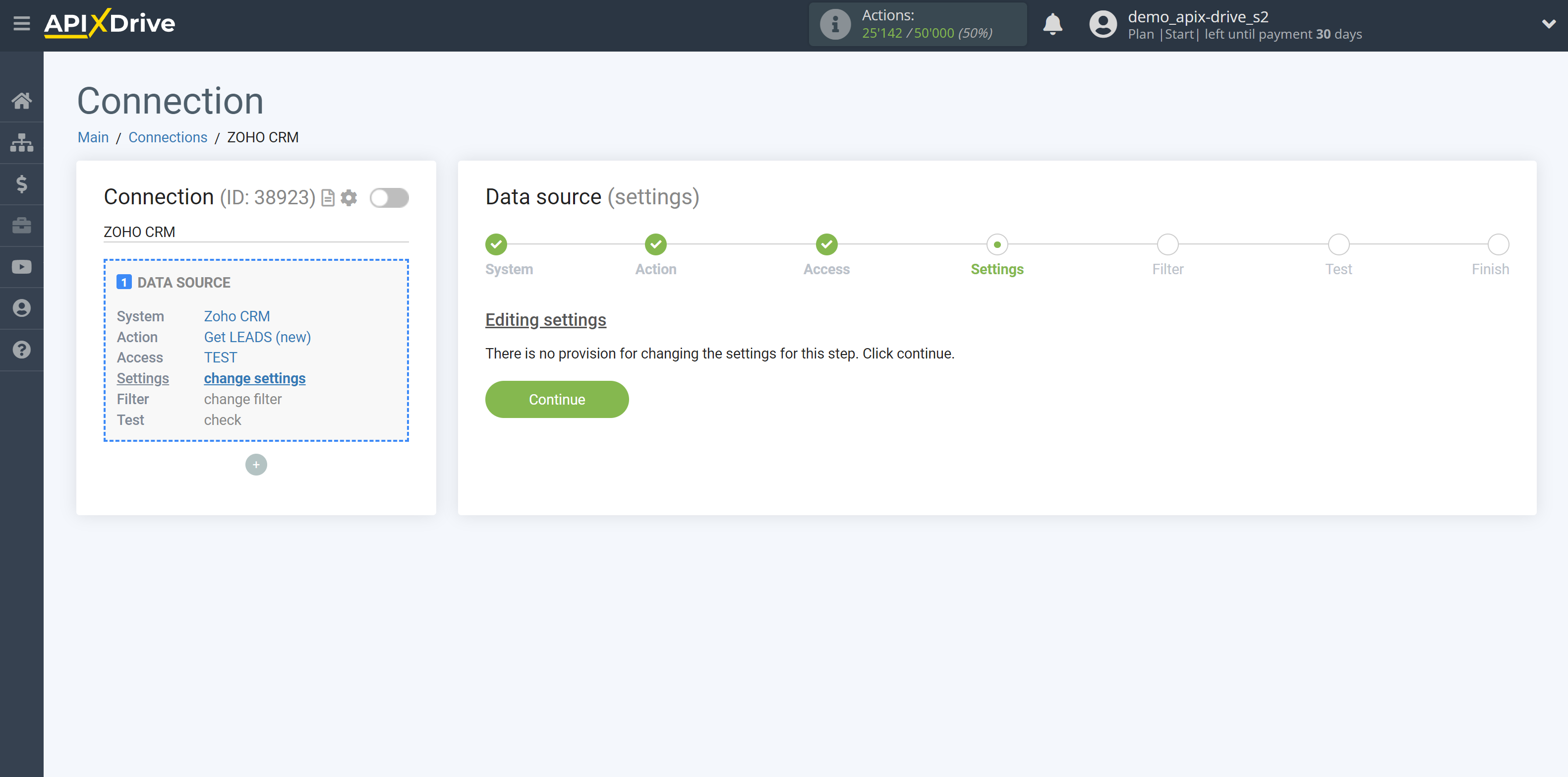 How to Connect Zoho CRM as Data Source | Settings