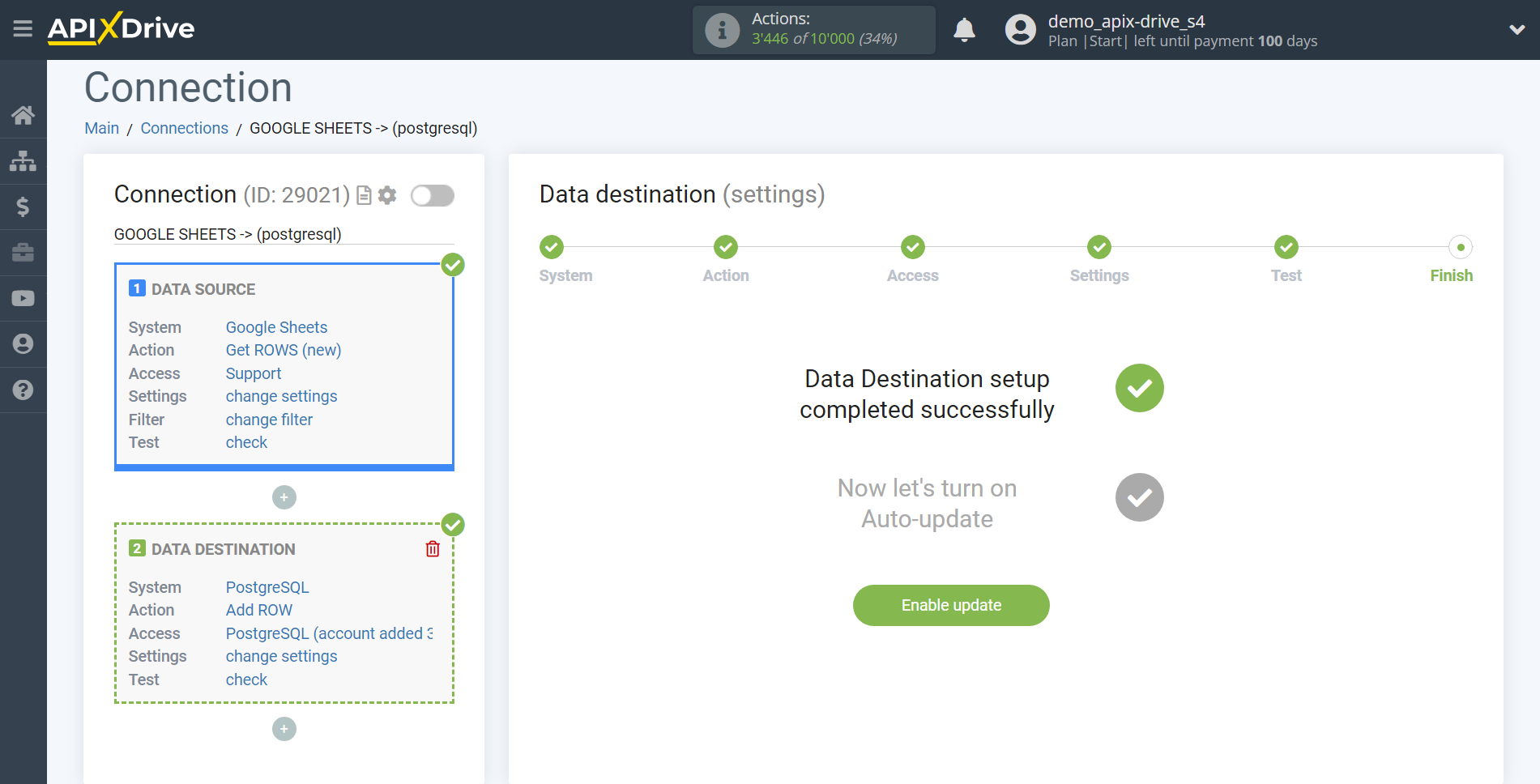 How to Connect PostgreSQL as Data Destination | Enable auto-update