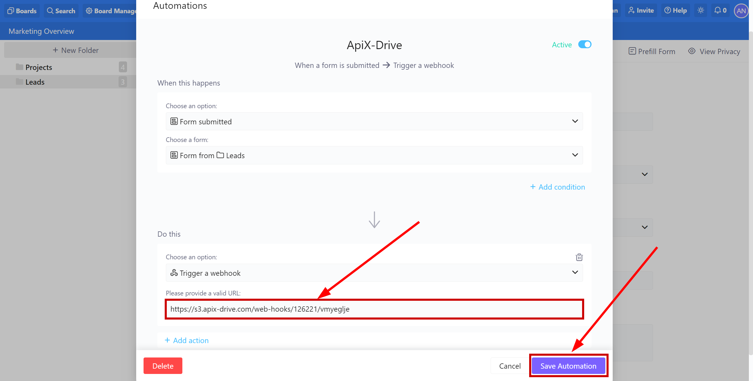 How to Connect Infinity as Data Source | Creating and Saving a Webhook Connection