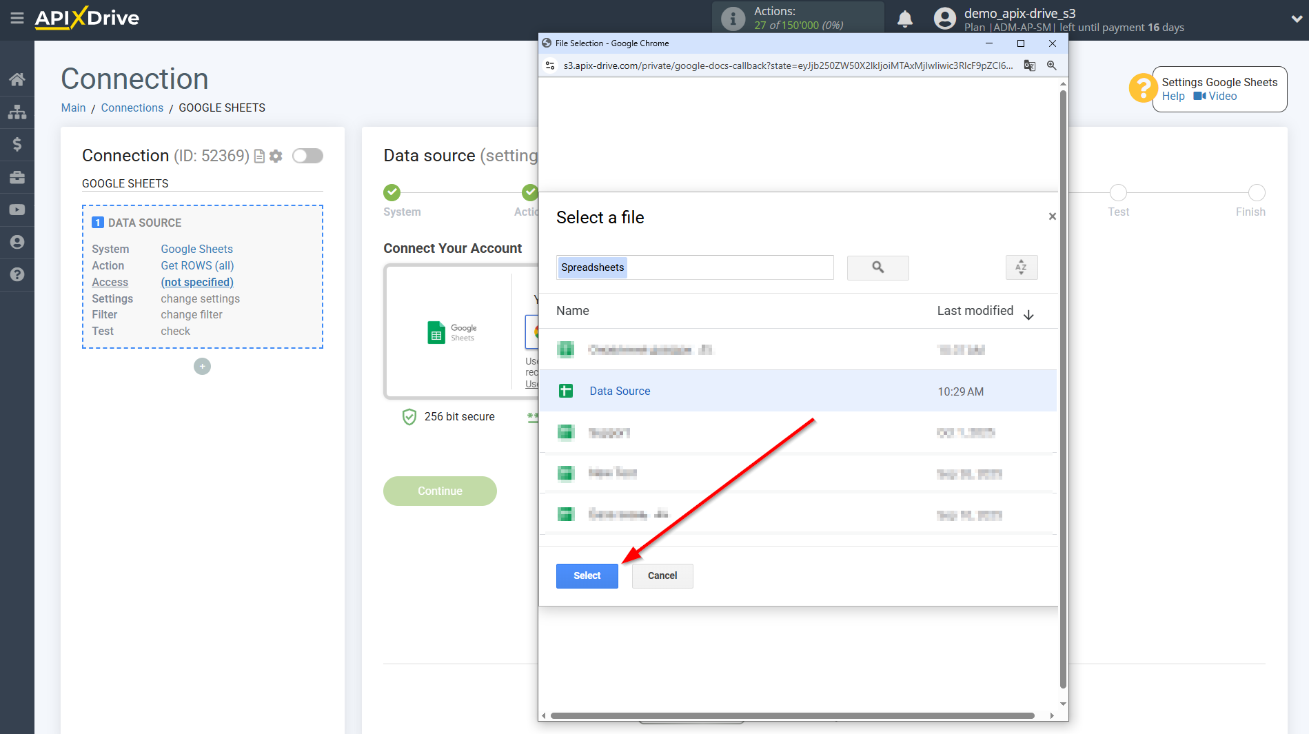 Setting up ConvesioConvert Contact Search in Google Sheets | Select a Google account to connect Setting up ConvesioConvert Contact Search in Google Sheets | Select a Google account to connect