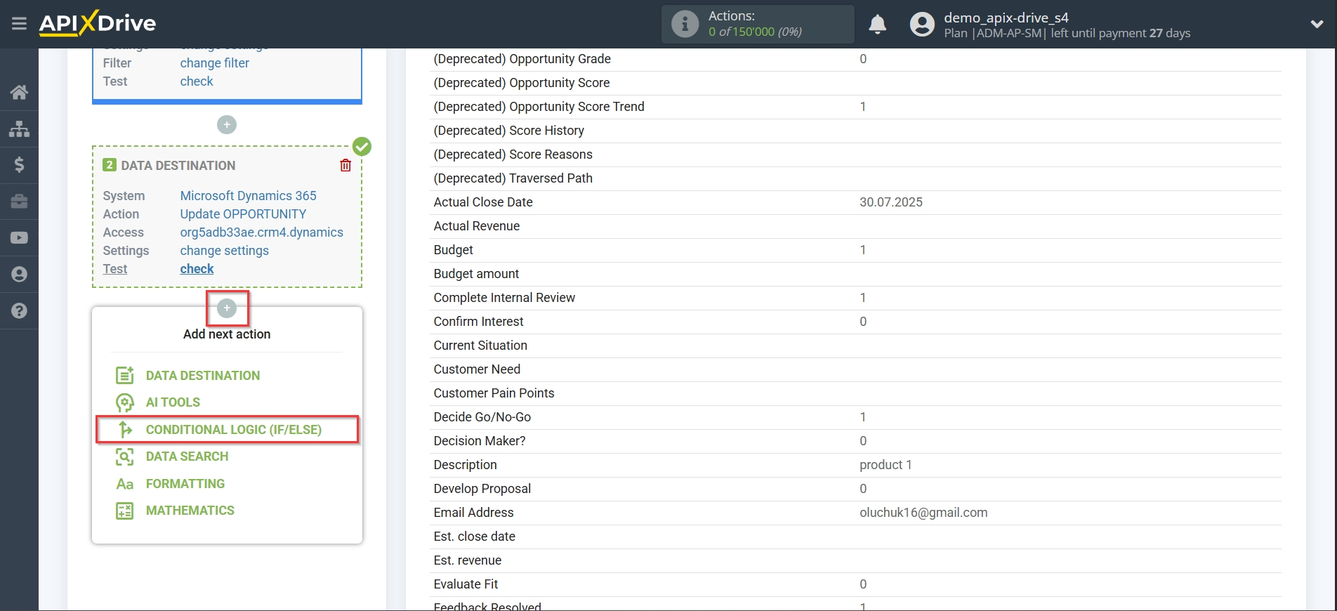 How to setup Microsoft Dynamics 365 Update Opportunity / Create Opportunity | Start setting up the Logic section How to setup Microsoft Dynamics 365 Update Opportunity / Create Opportunity | Start setting up the Logic section