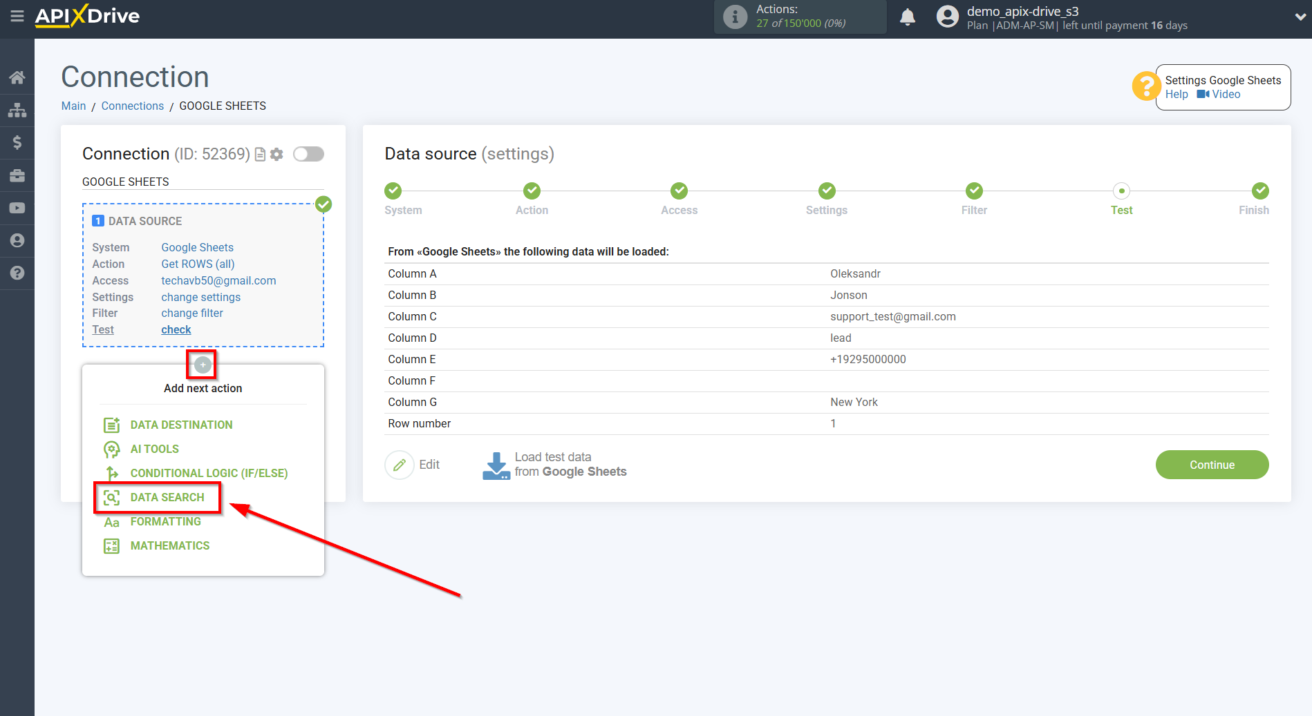 Setting up ConvesioConvert Contact Search in Google Sheets | Add data Search Setting up ConvesioConvert Contact Search in Google Sheets | Add data Search