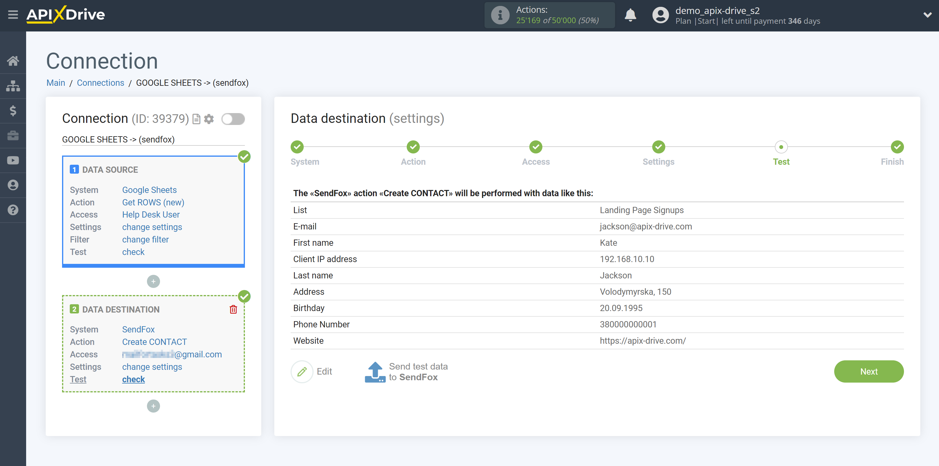 How to Connect SendFox to Apps as Data Destination | Data Test