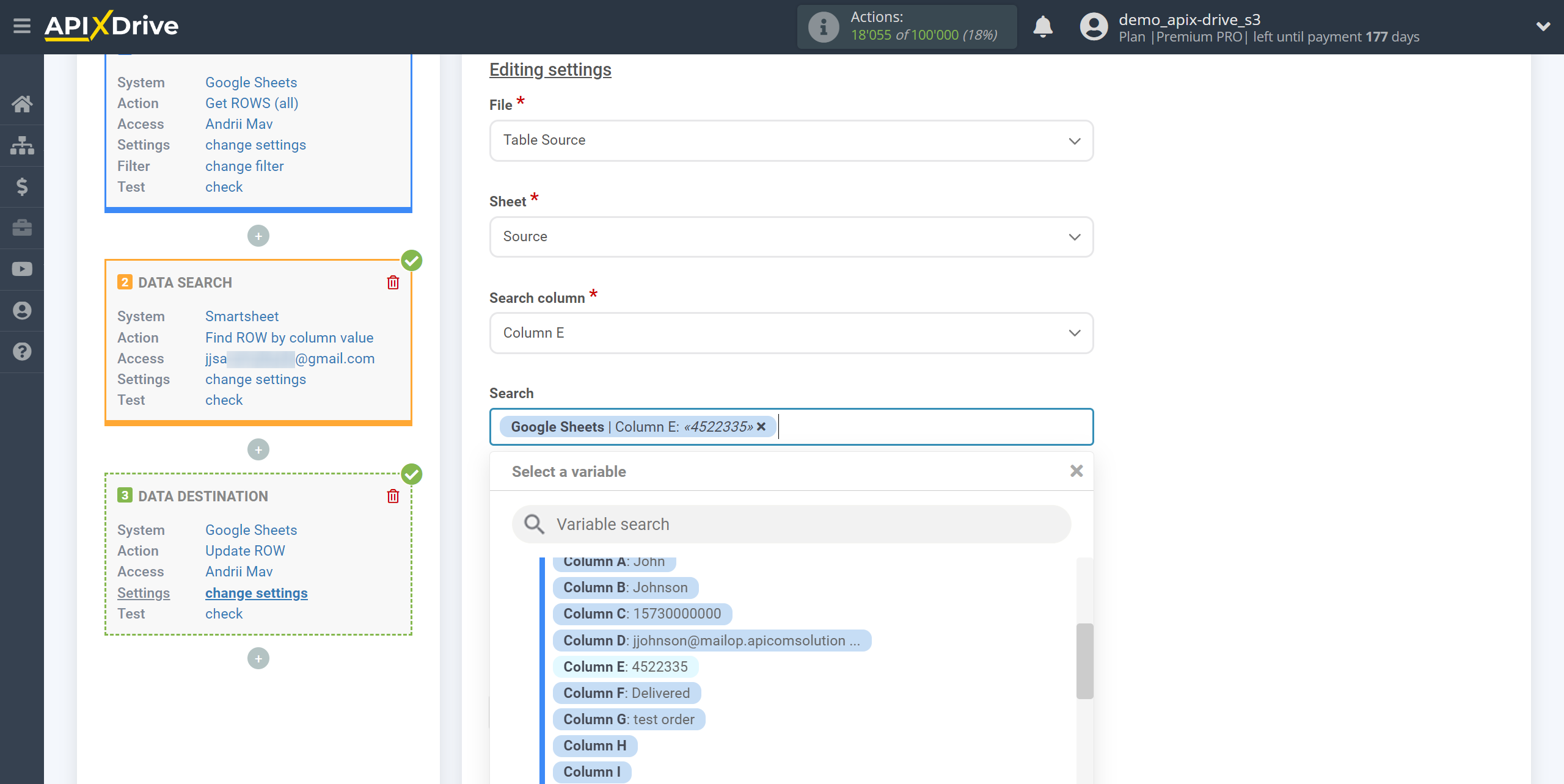 How to Connect Smartsheet to Apps as Data Search