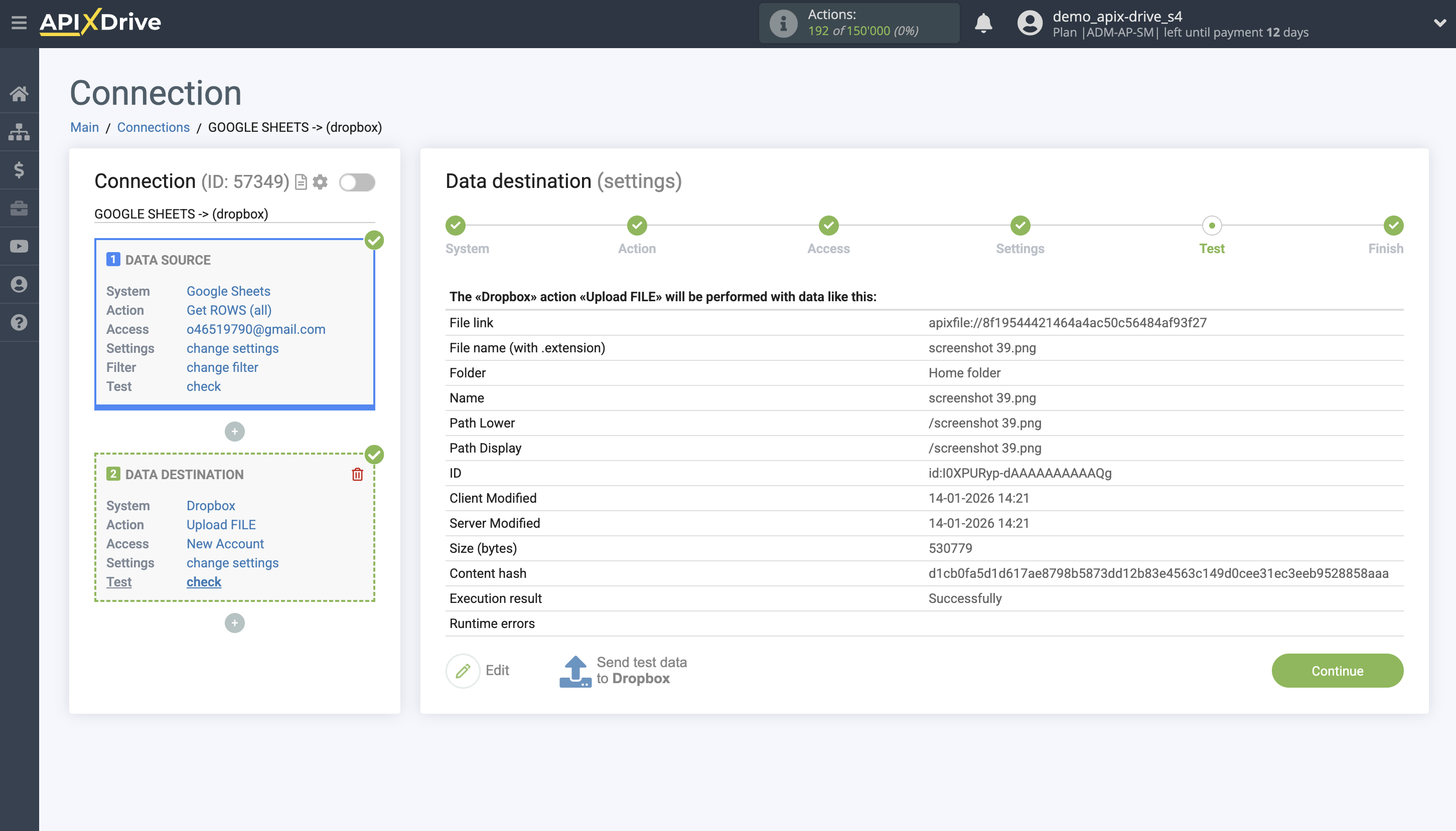 How to Connect Dropbox as Data Destination | Test data How to Connect Dropbox as Data Destination | Test data