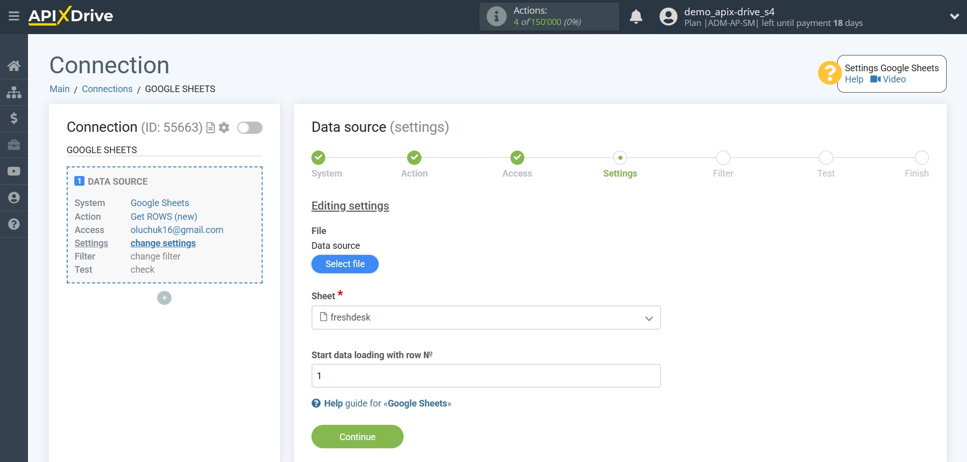 How to setup Freshdesk Update Ticket / Create Ticket | Selecting a table and data sheet