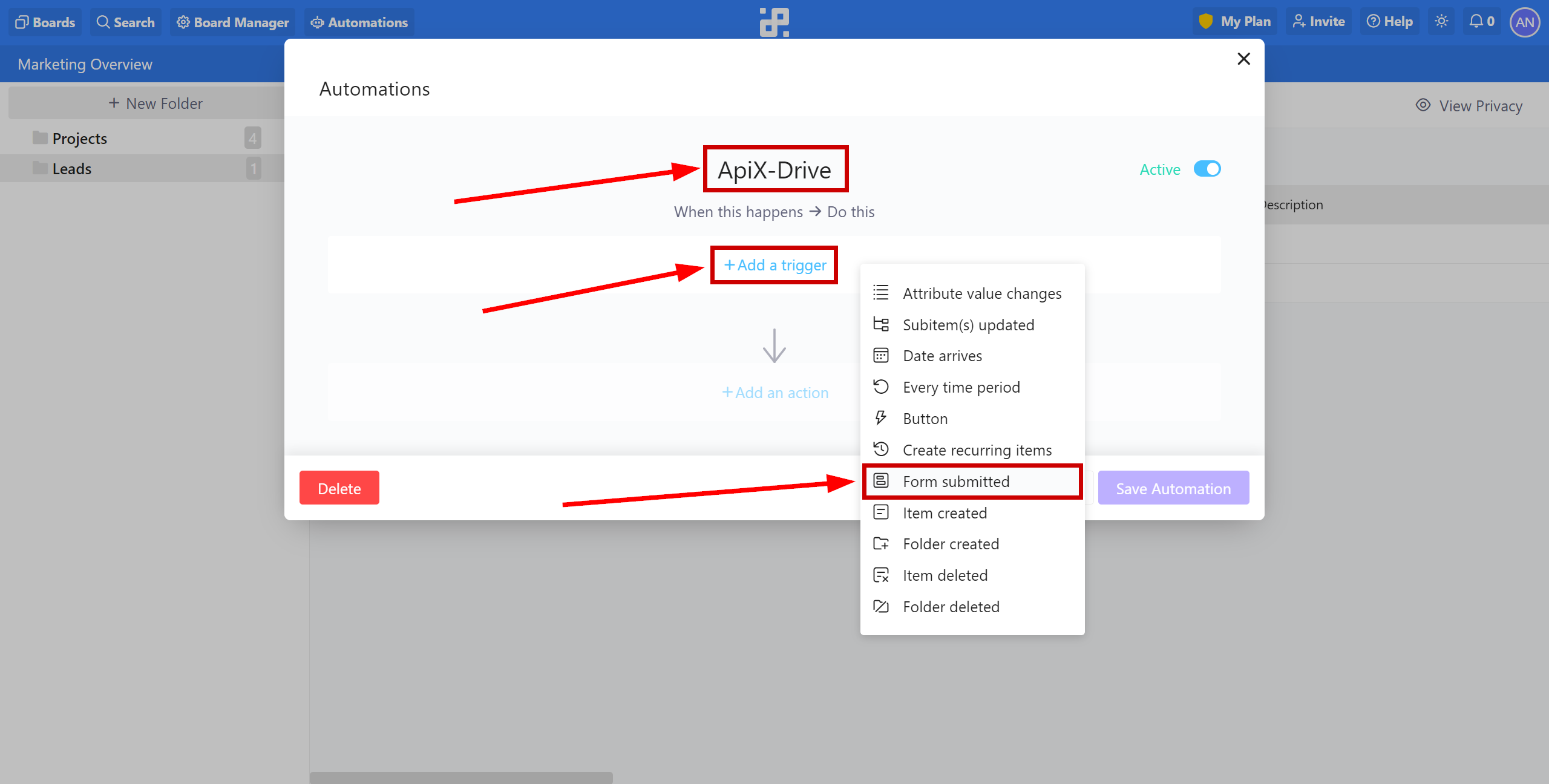 How to Connect Infinity as Data Source | Event selection