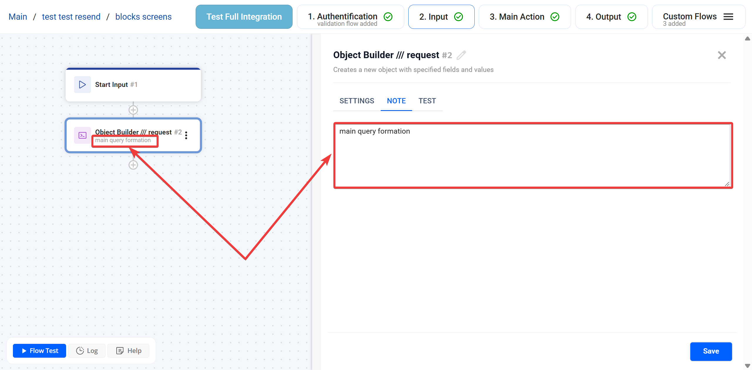 Object Builder | Опис у розділі Note
