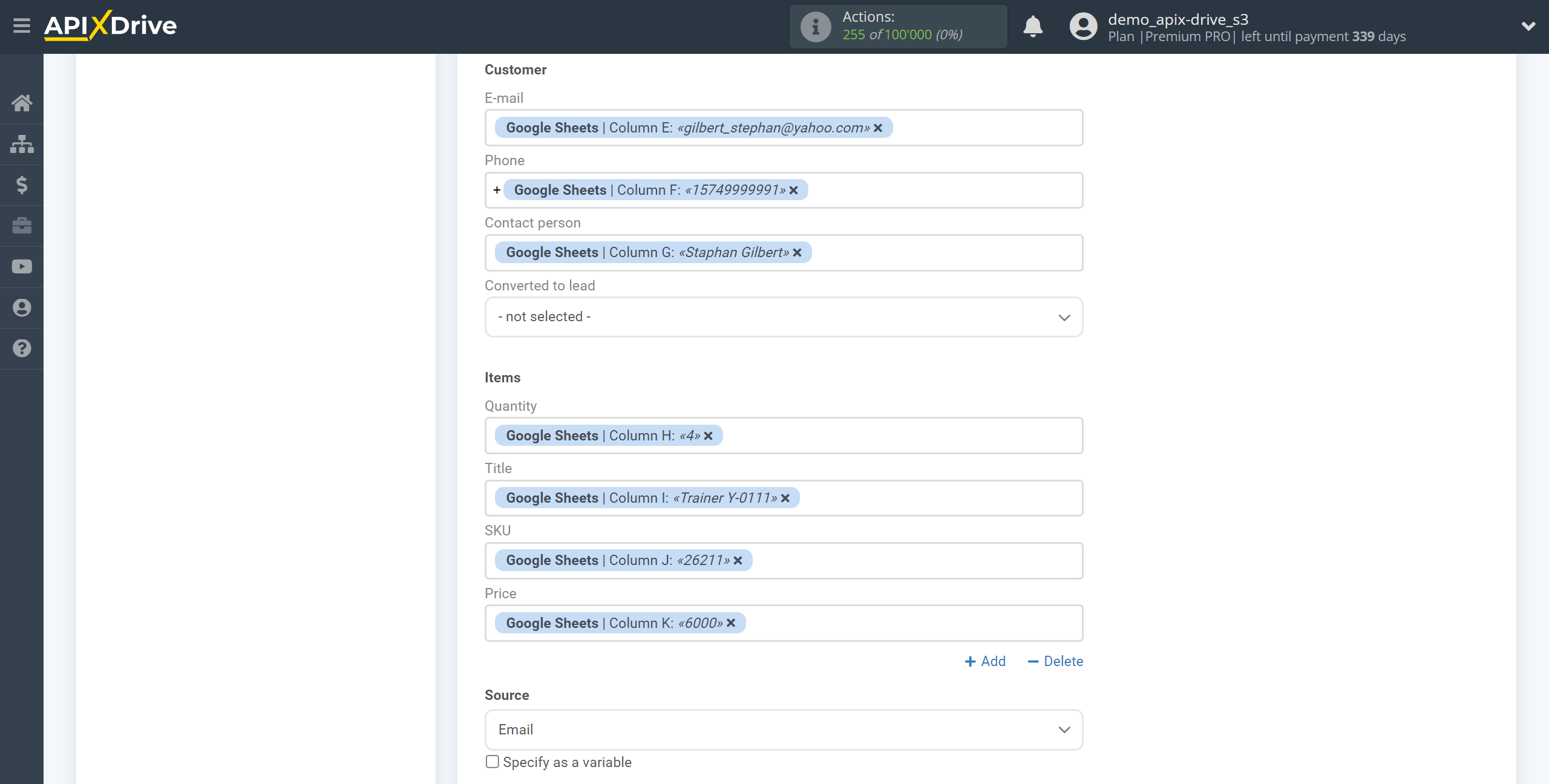 How to Connect KeepinCRM as Data Destination | Assigning Fields