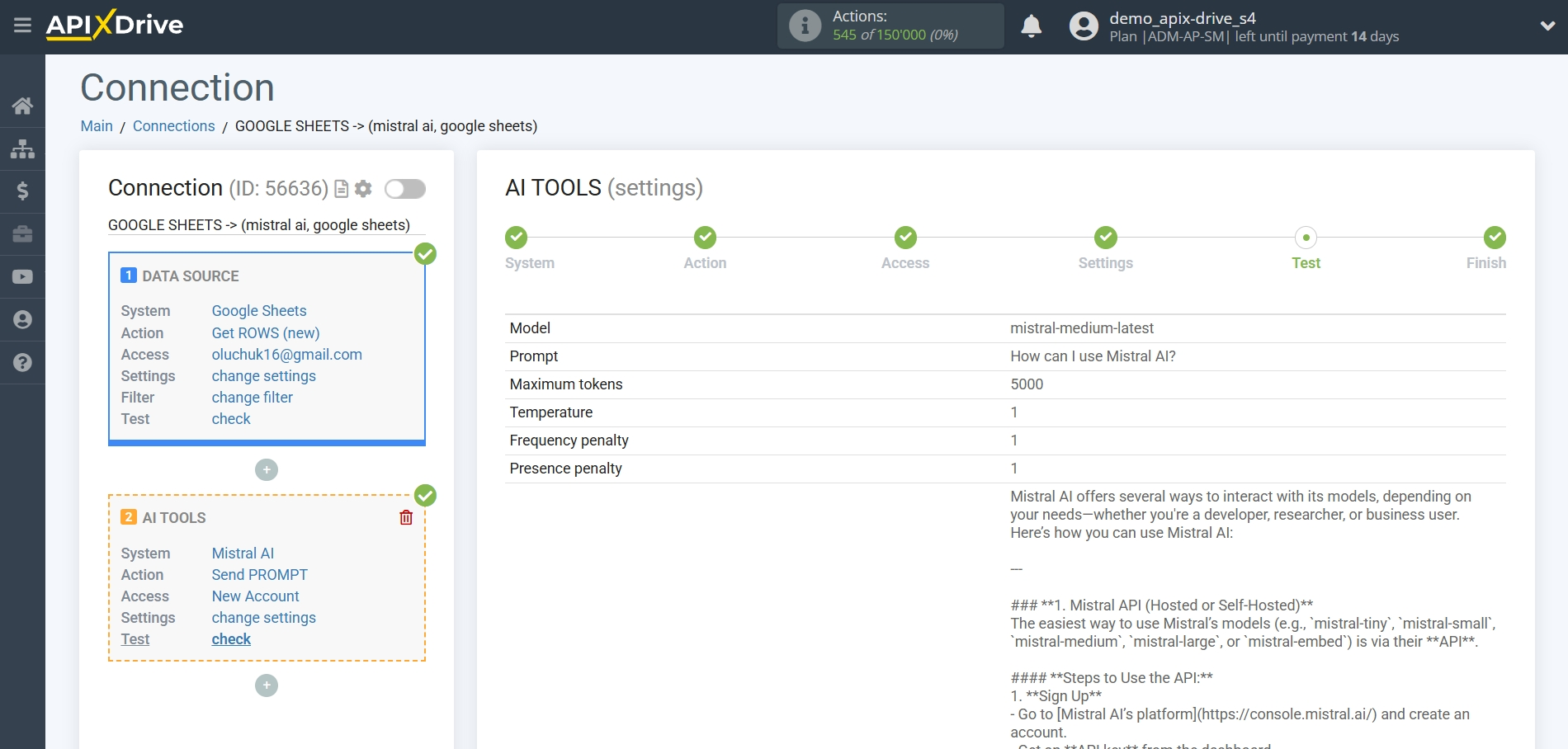 Setting Up Mistral AI in Google Sheets |&nbsp;Mistral AI Test Data