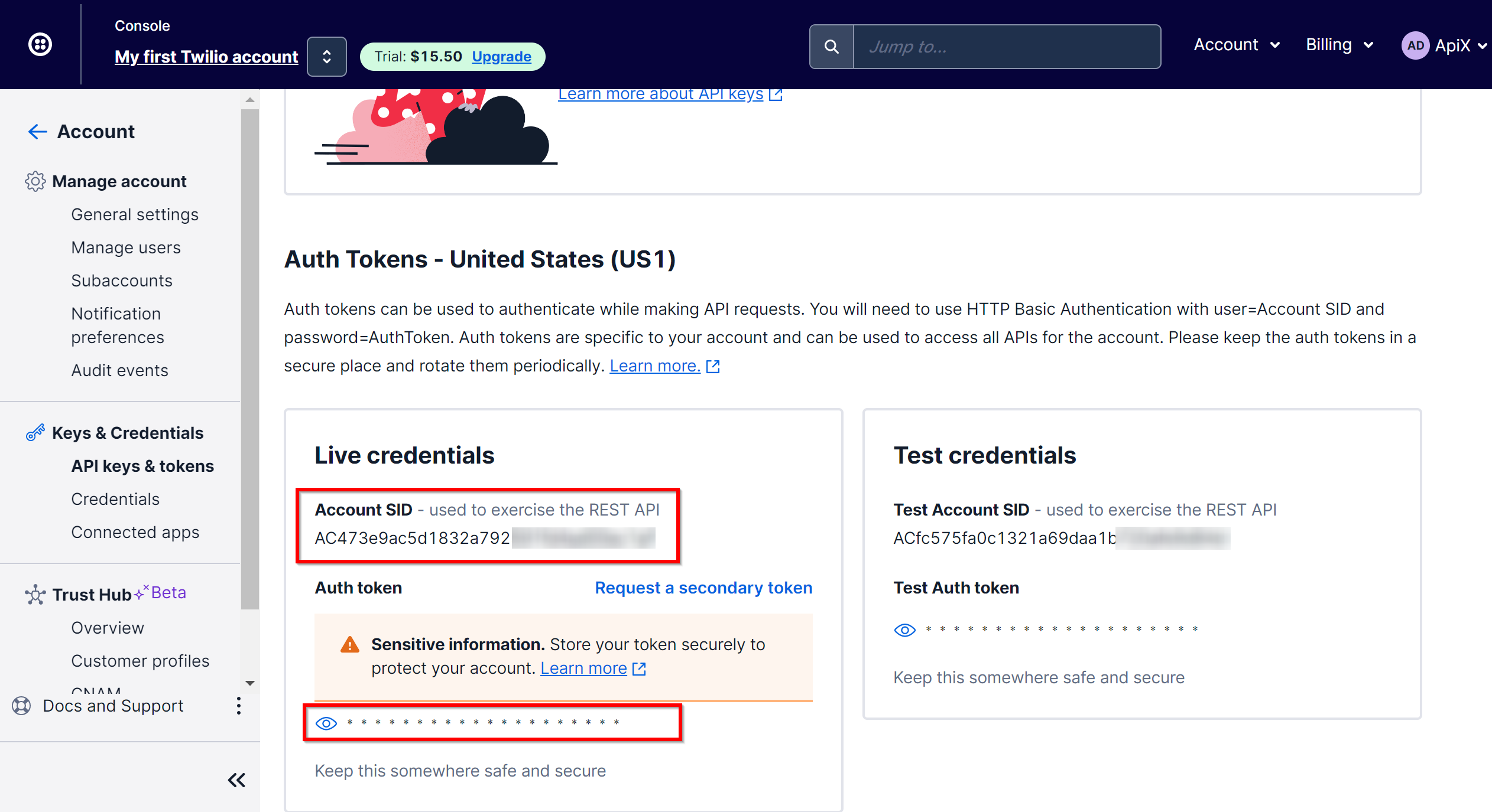 How to Connect Twilio as Data Destination | Account connection