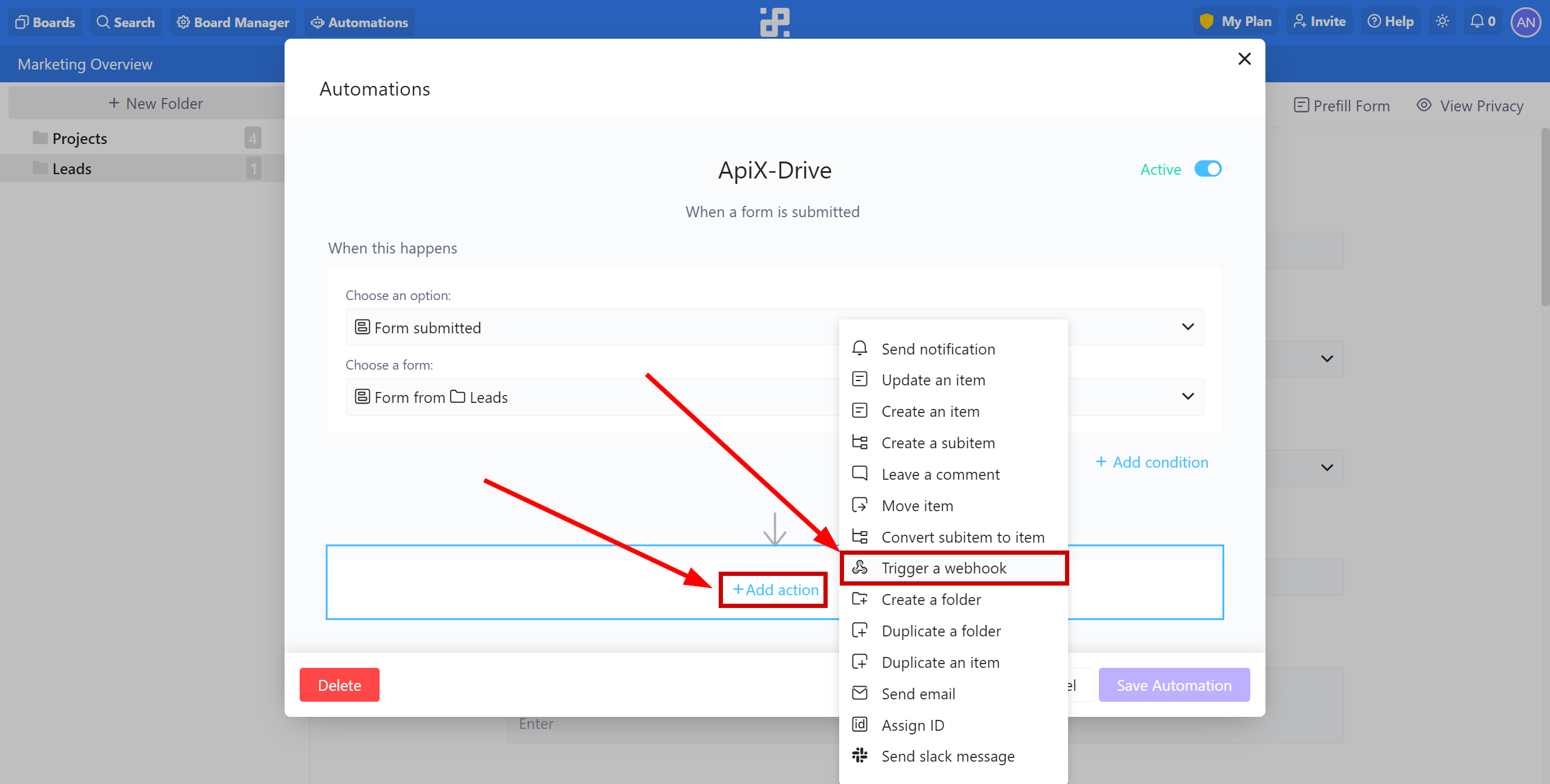 How to Connect Infinity as Data Source | Webhook trigger setup