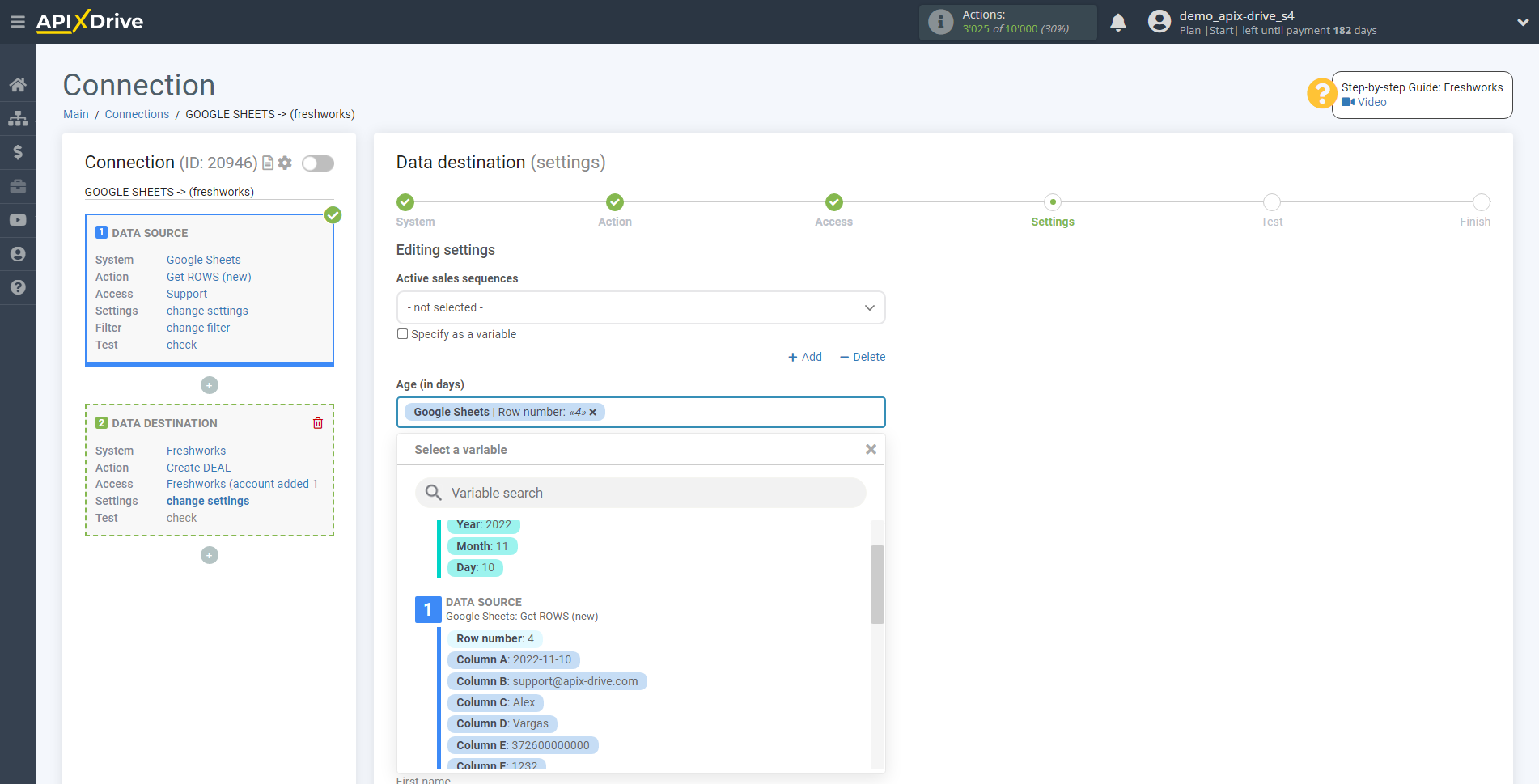 How to Connect Freshworks as Data Destination | Assigning Fields