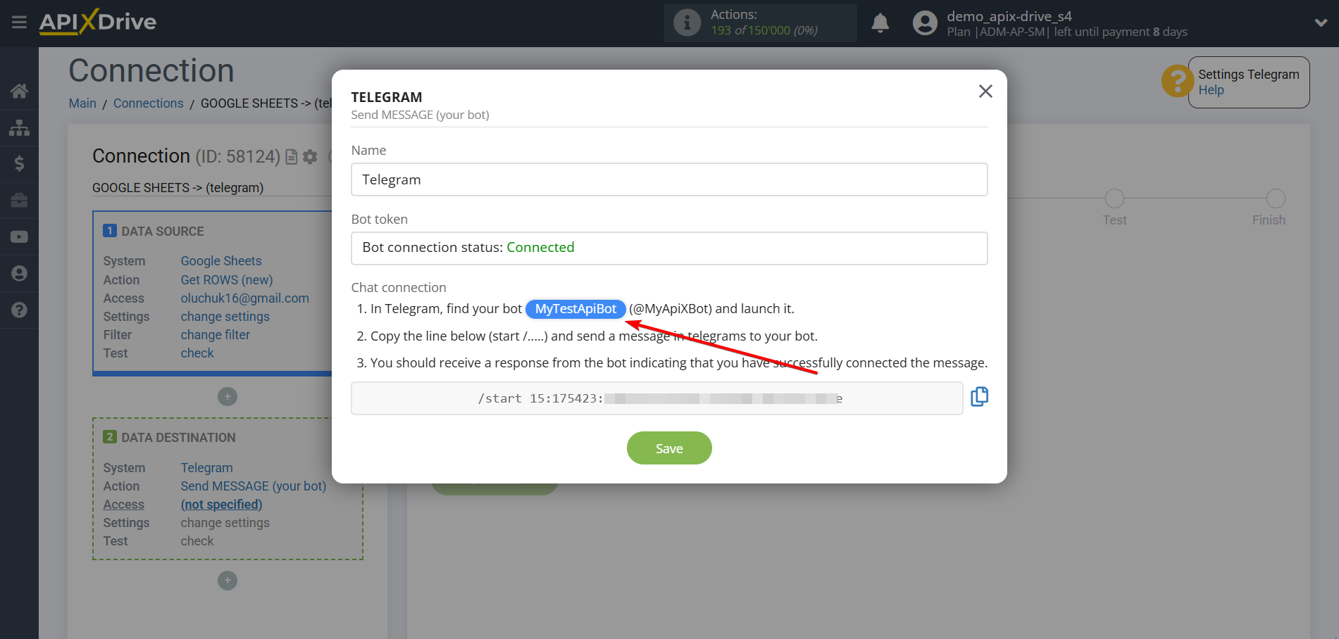 How to Connect Telegram as Data Destination | Data for launching a Telegram bot