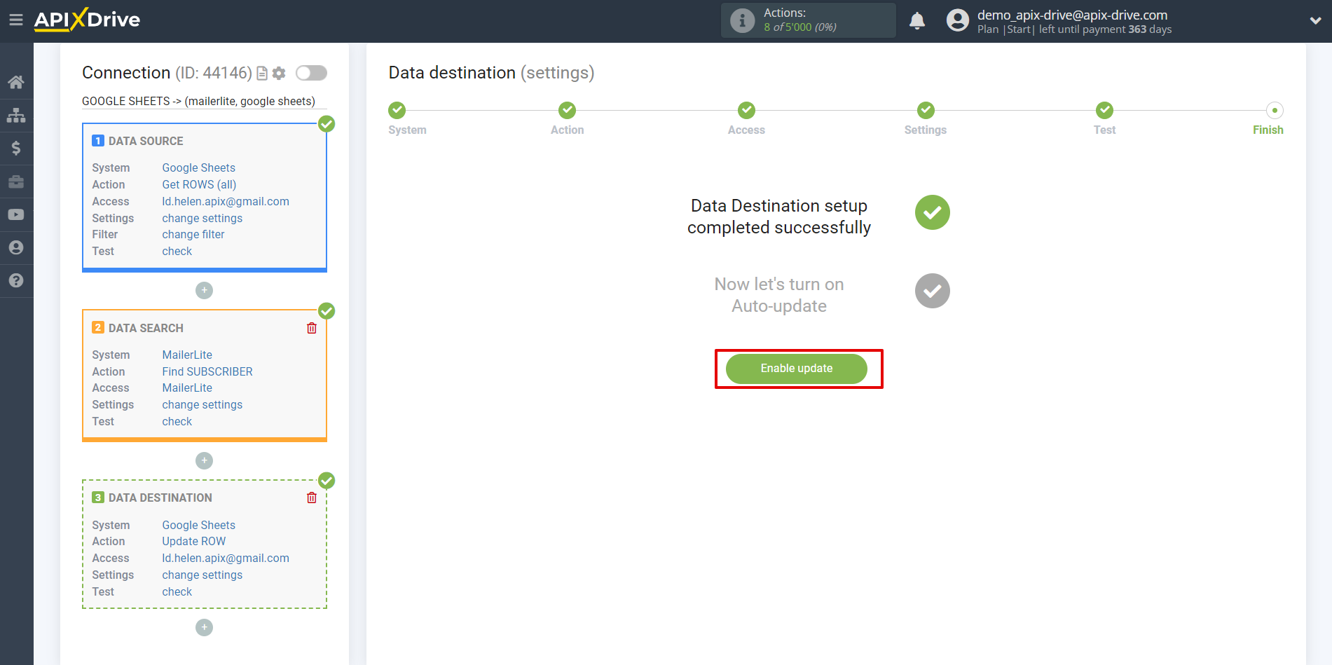 Setting up MailerLite Subscriber Search in Google Sheets | Enable auto-update