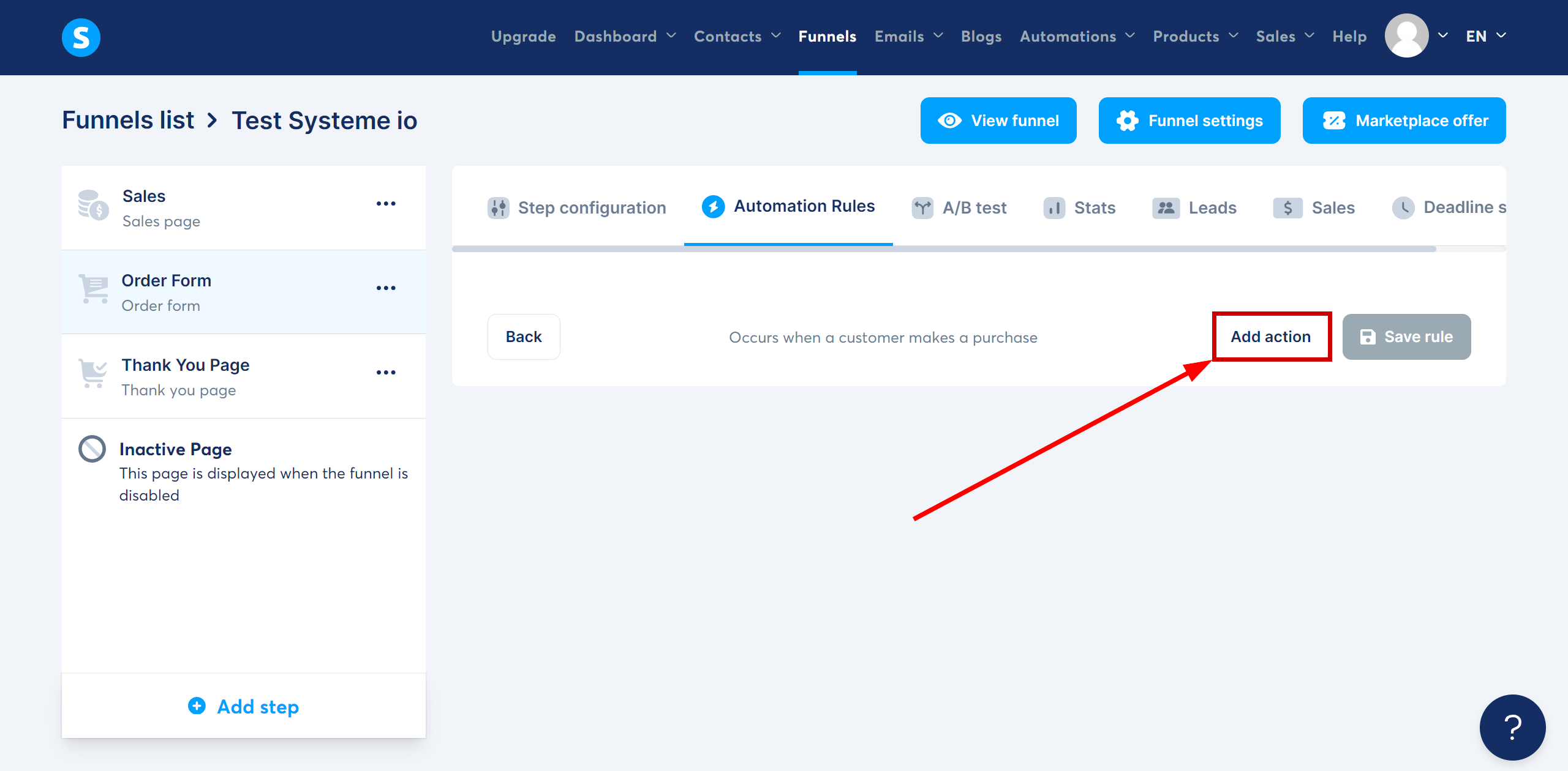 How to Connect Systeme.io as Data Source | Adding an action