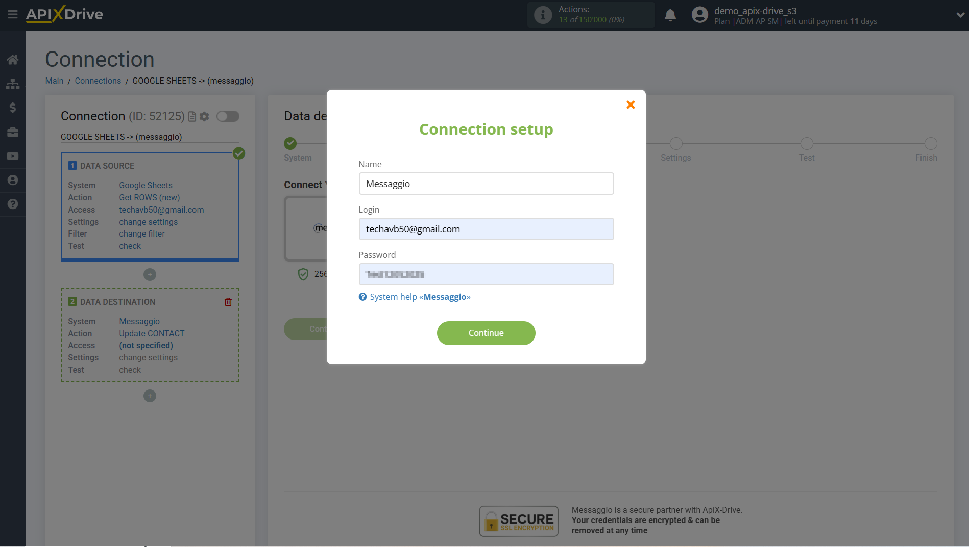 How to setup Messaggio Update Contact / Add Contact | Account connection