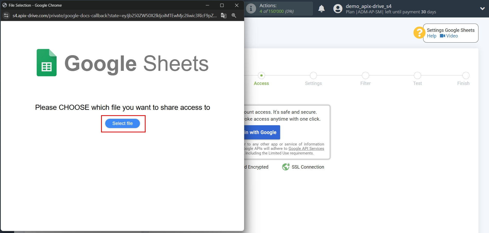 Setting Search to Verification Email Apollo.io in Google Sheets | Select a Google account to connect Setting Search to Verification Email Apollo.io in Google Sheets | Select a Google account to connect