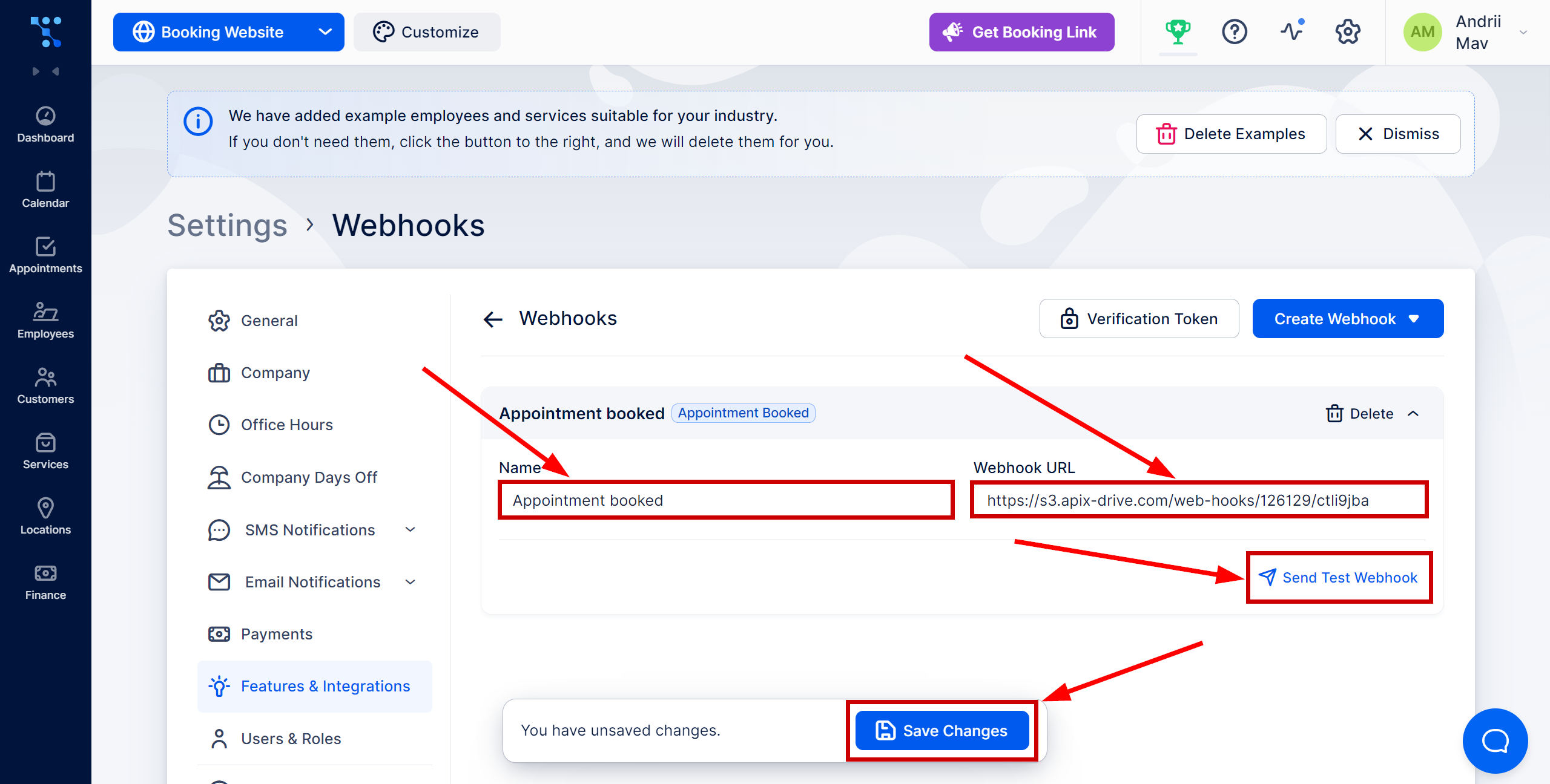 How to Connect Trafft as Data Source | Entering data for data transmission via Webhook